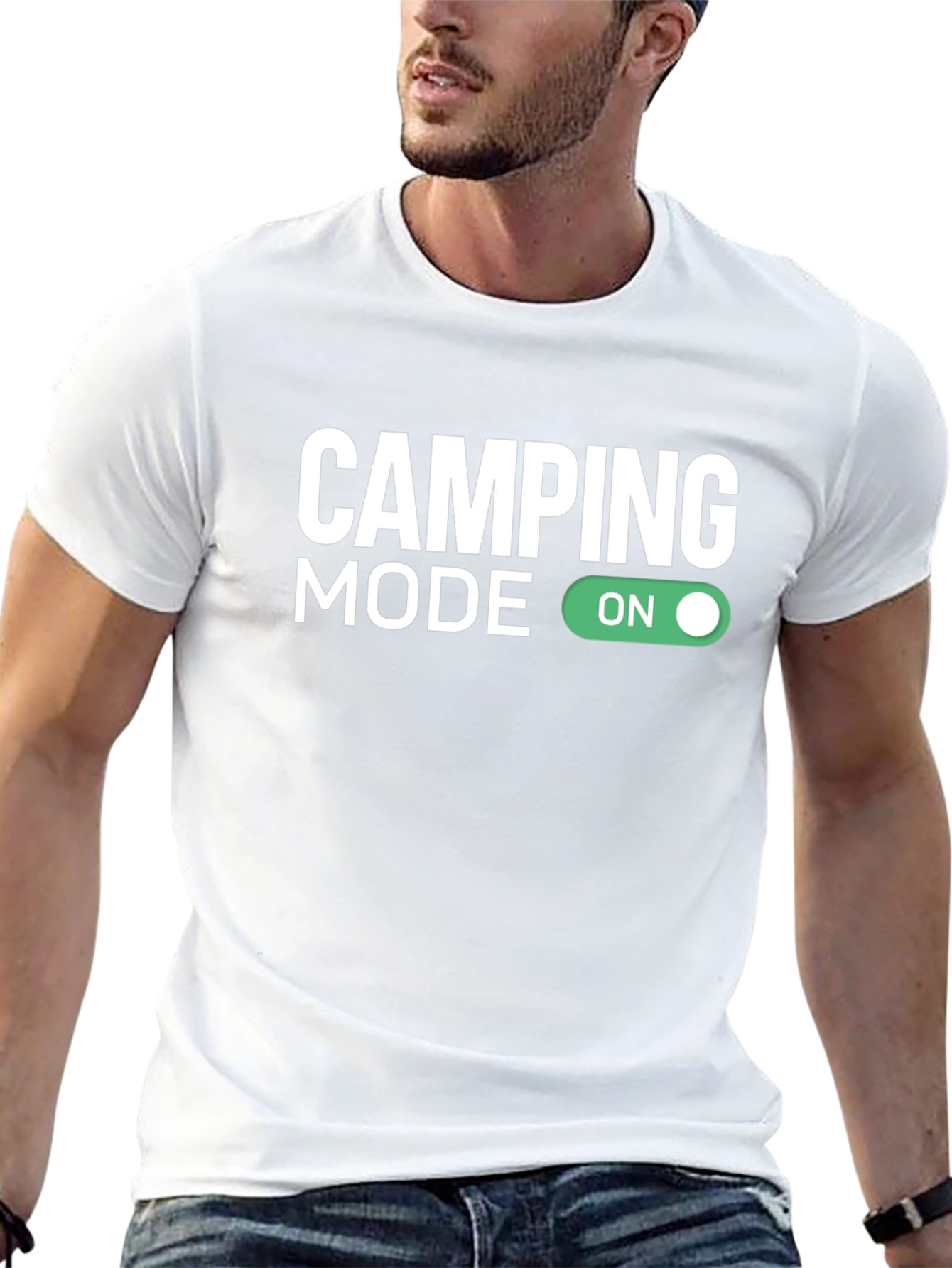 Camping Mode On Black Graphic Tee