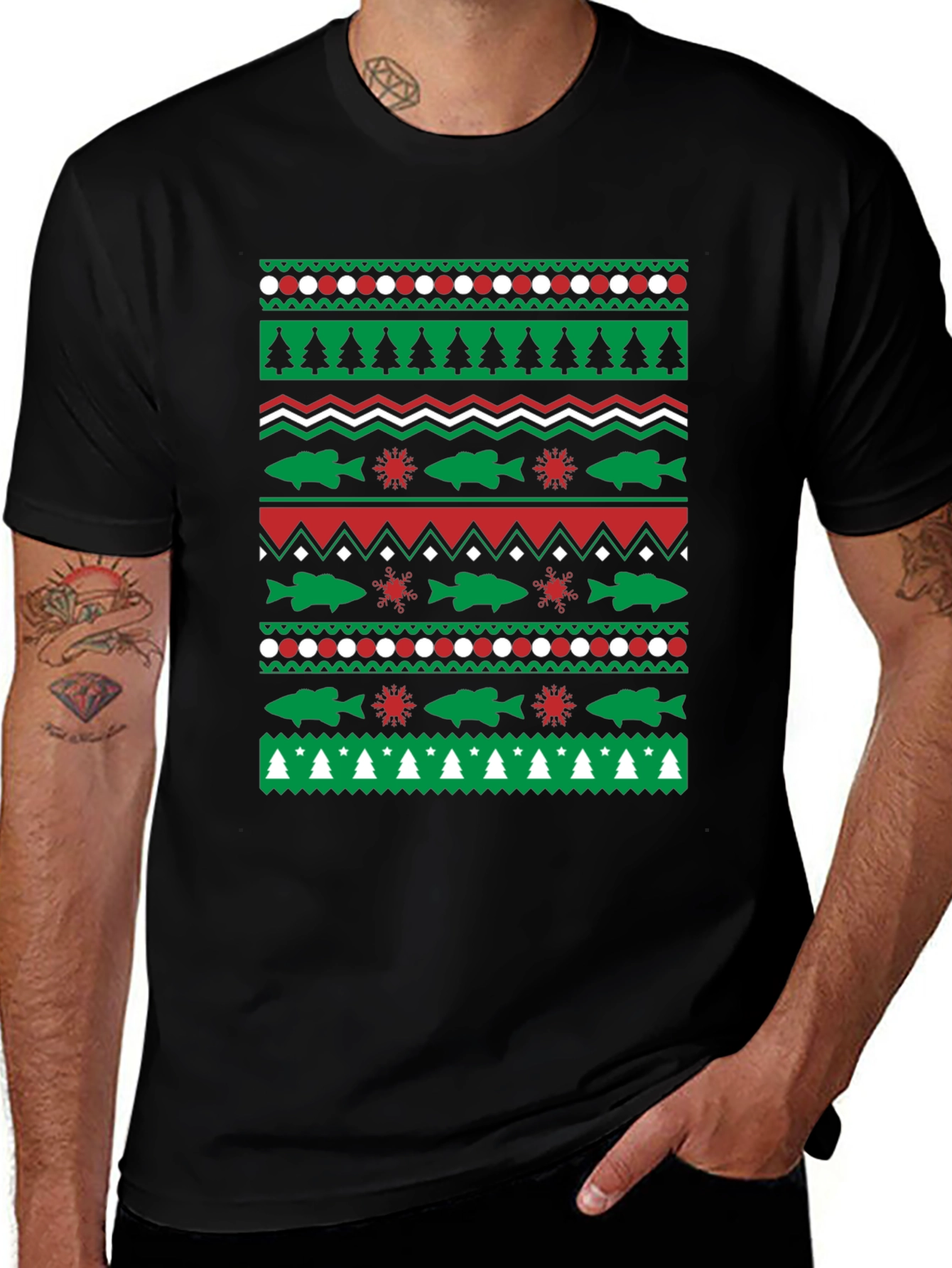 Festive Fishing Christmas T-Shirt
