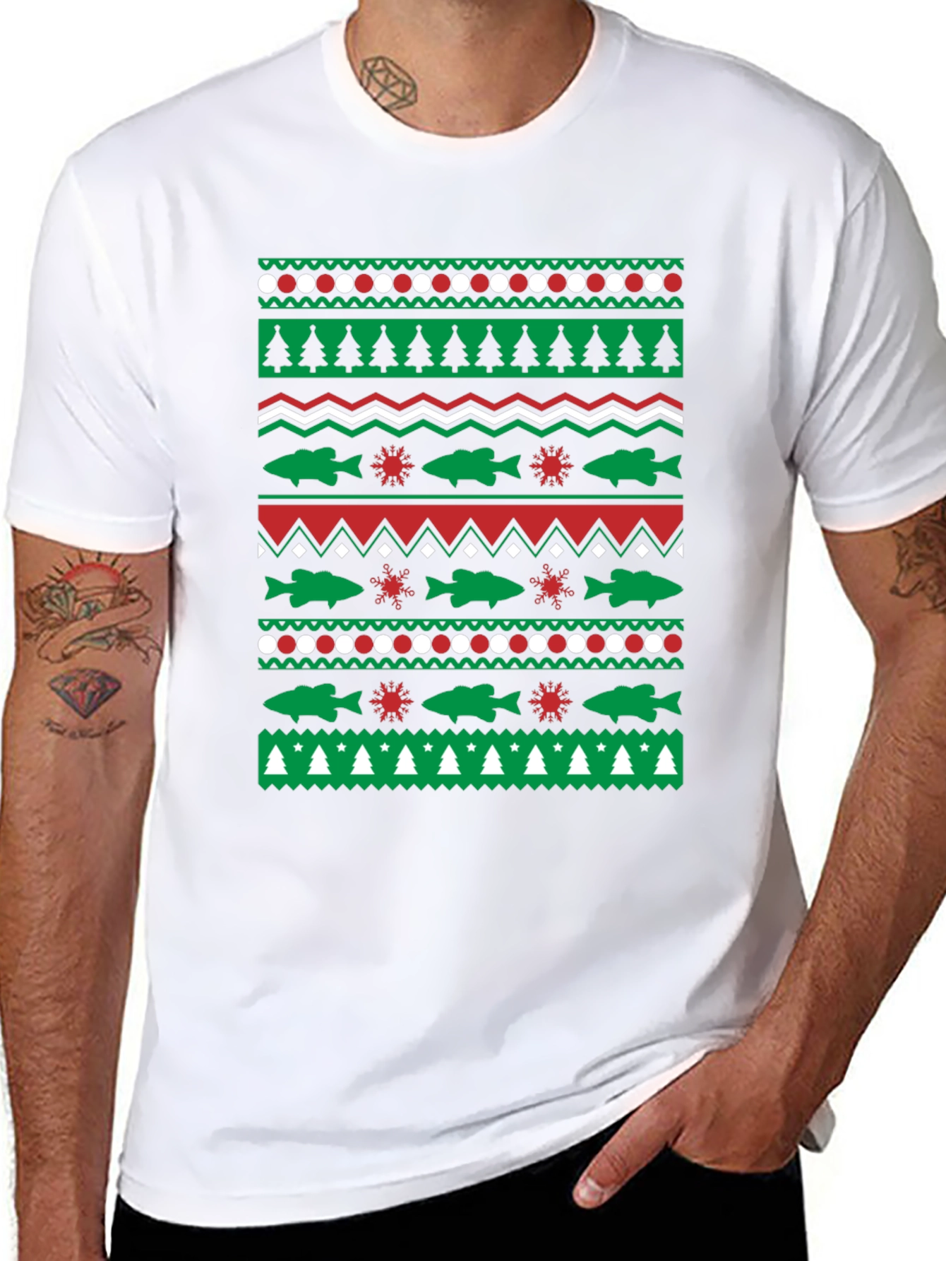 Festive Fishing Christmas T-Shirt
