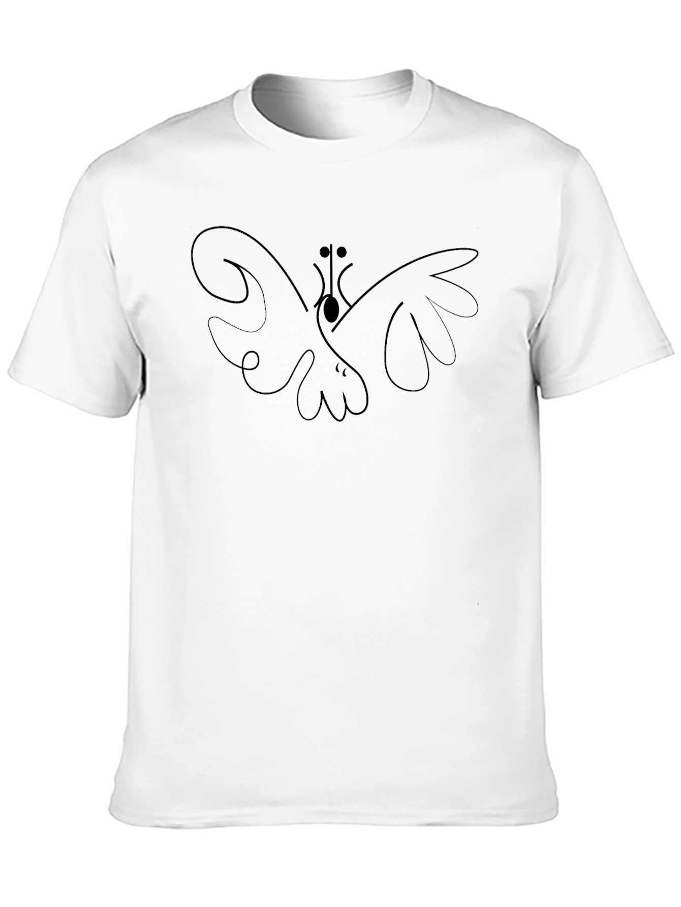 Butterfly Dove Graphic Tee - Mens Black Cotton T-Shirt