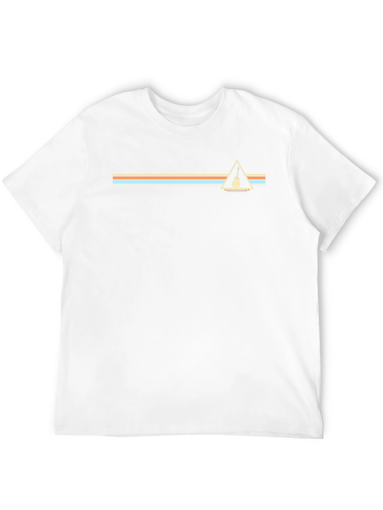 Retro Guitar Graphic Tee - Black Cotton Blend Shirt