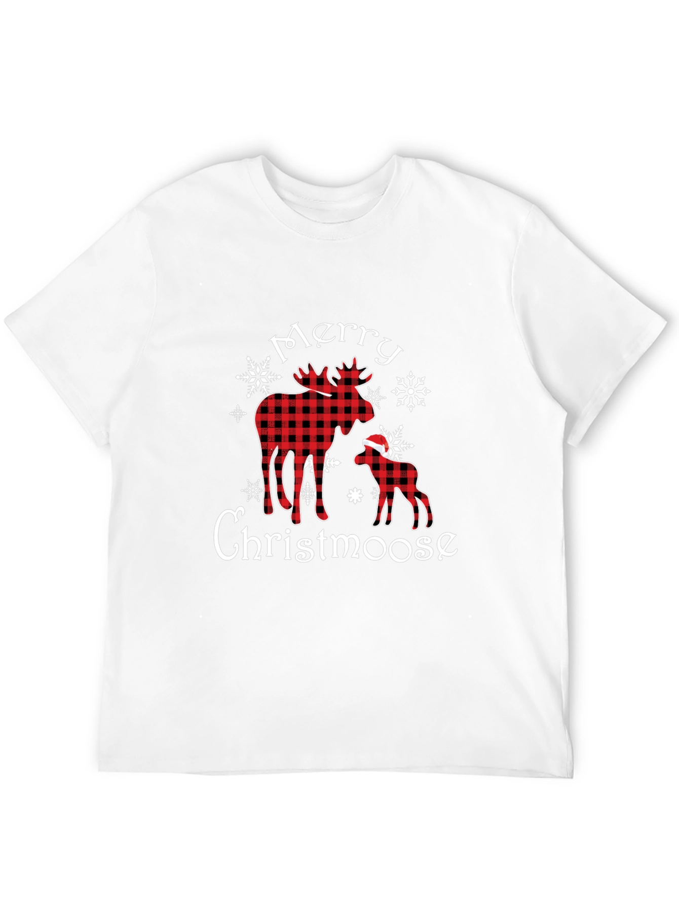Merry Christmoose Buffalo Plaid Christmas T-Shirt