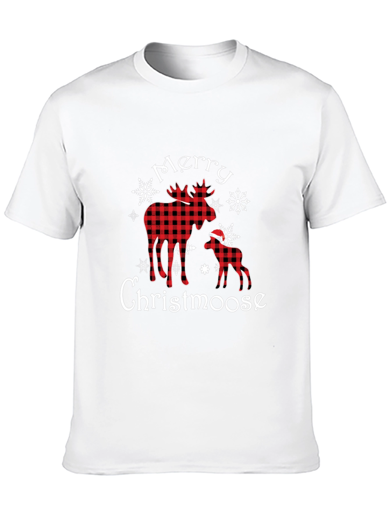 Merry Christmoose Buffalo Plaid Christmas T-Shirt