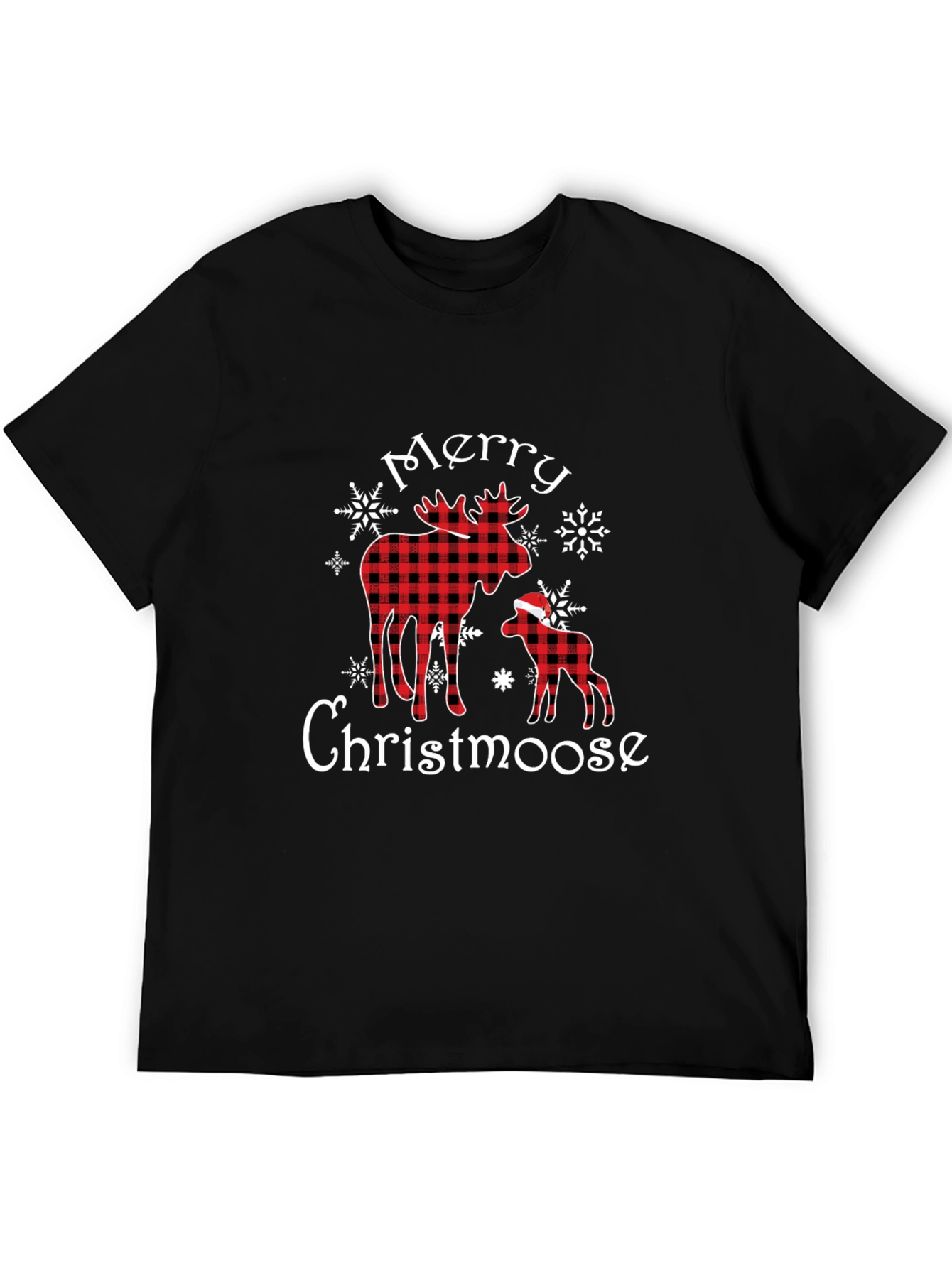Merry Christmoose Buffalo Plaid Christmas T-Shirt