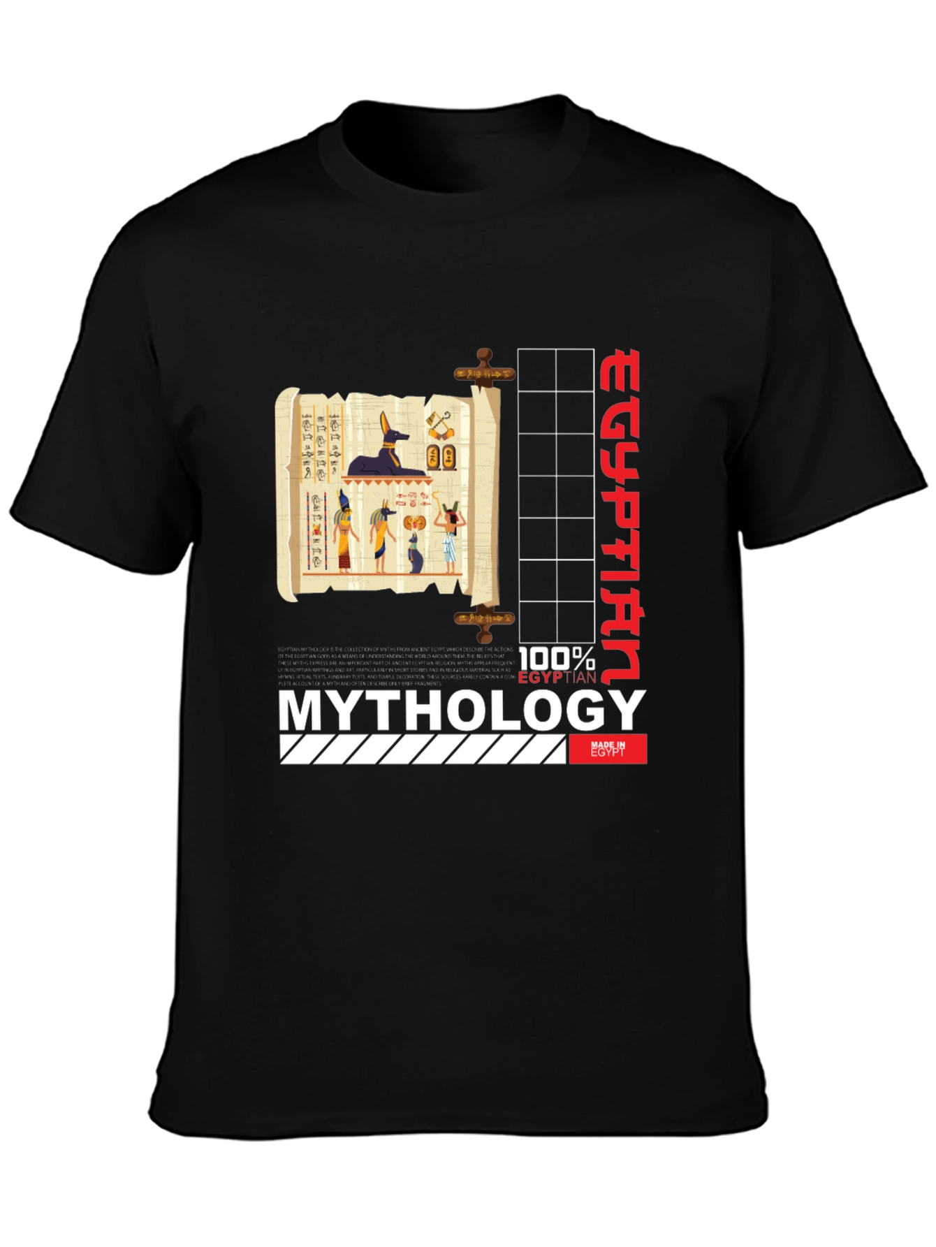 Egyptian Mythology Graphic T-Shirt - Black