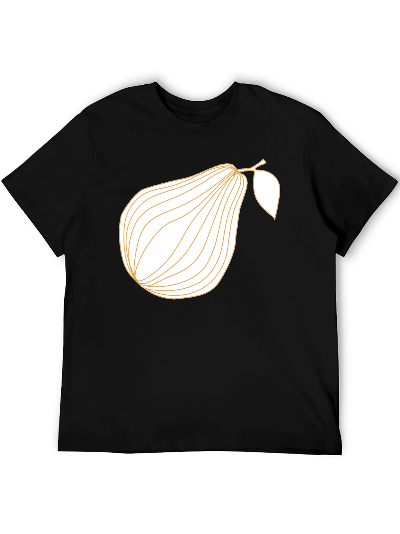 Modern Pear Graphic Tee - Black Cotton Blend Shirt