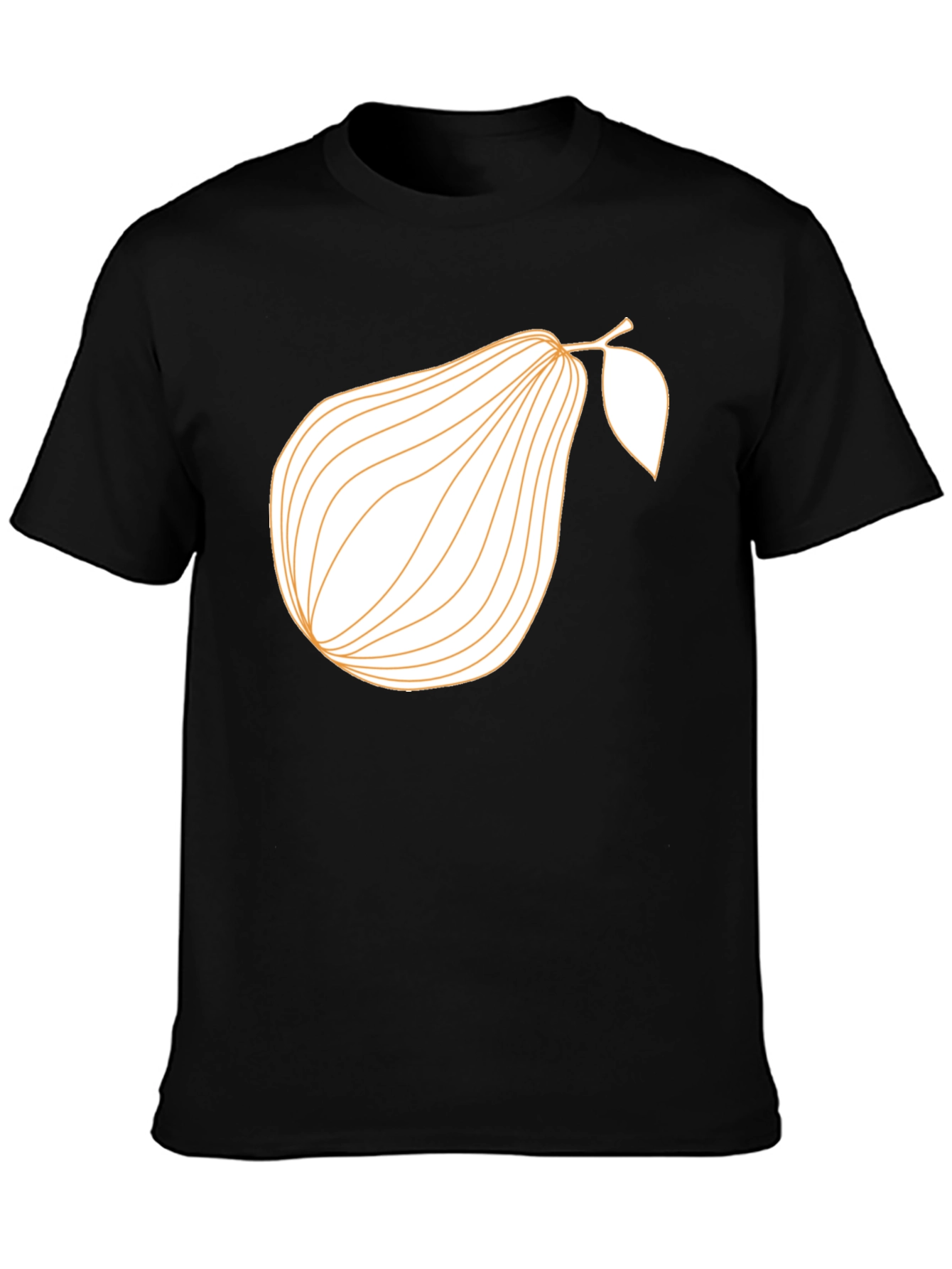 Modern Pear Graphic Tee - Black Cotton Blend Shirt