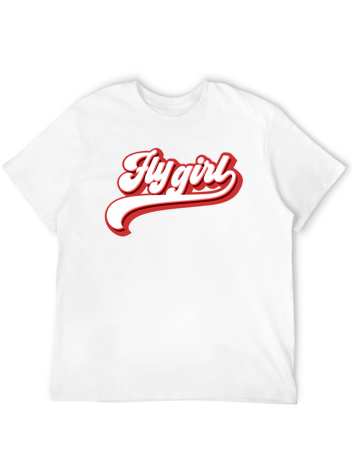 Retro Fly Girl Graphic Tee - Black Cotton T-Shirt