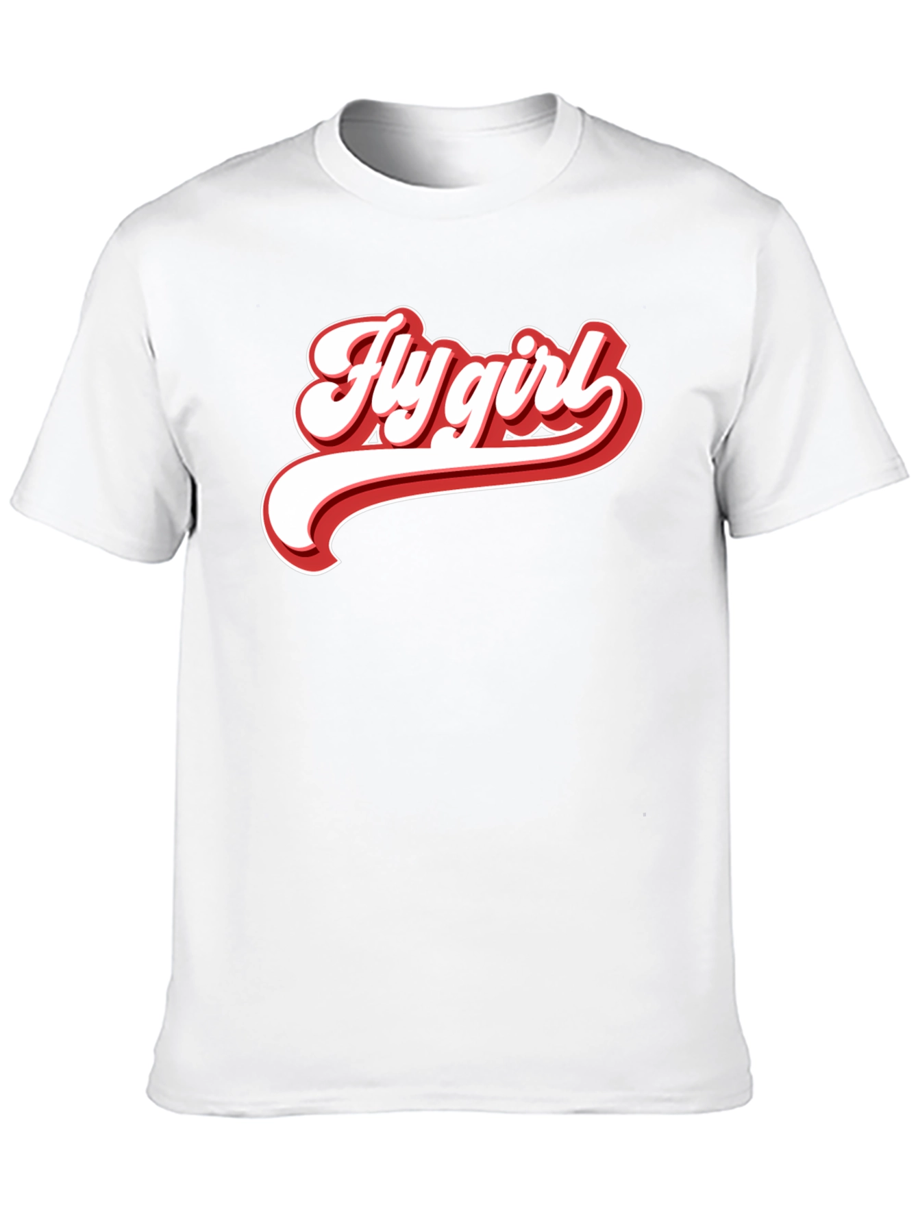Retro Fly Girl Graphic Tee - Black Cotton T-Shirt