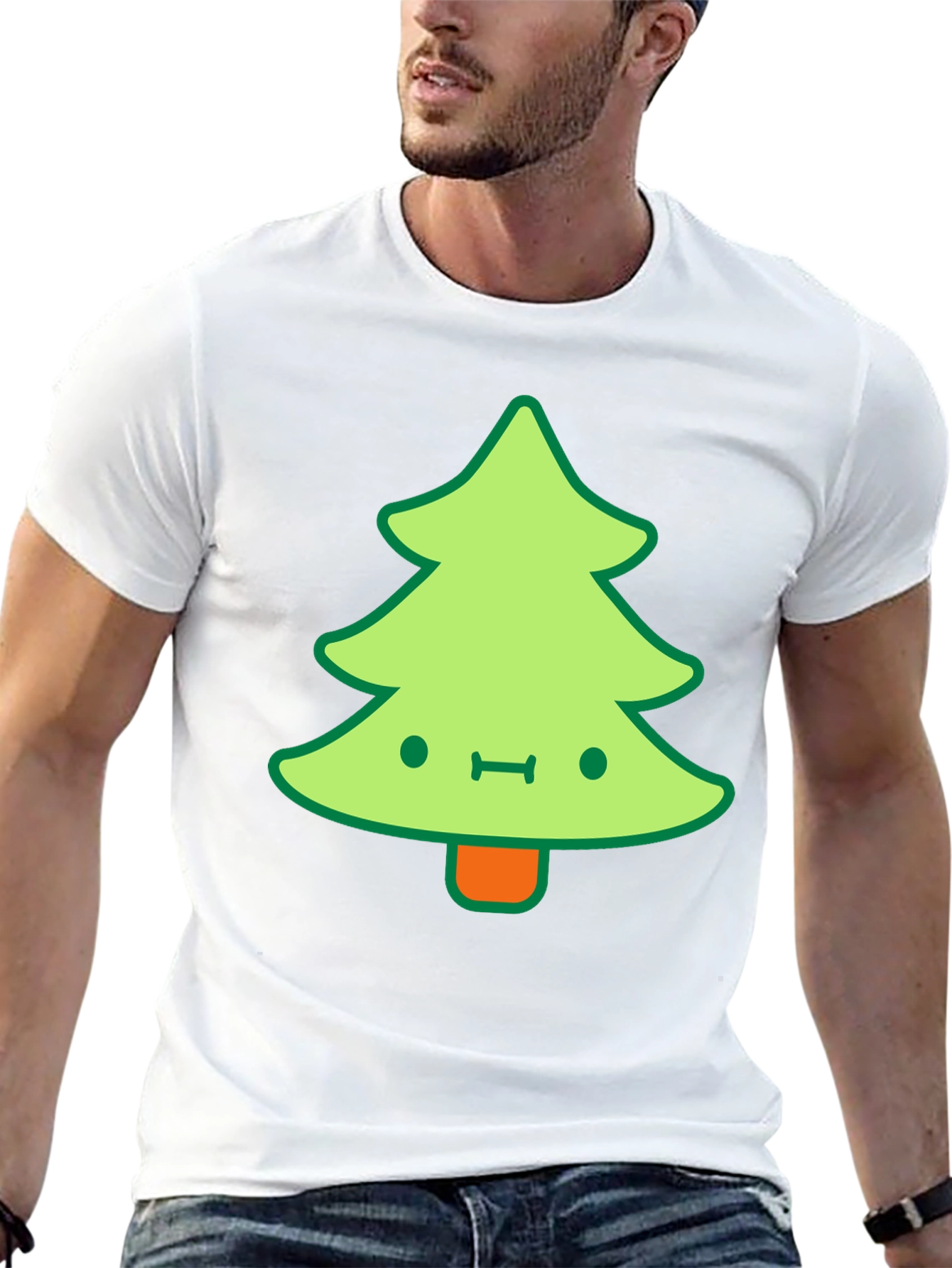 Kawaii Christmas Tree Graphic Tee