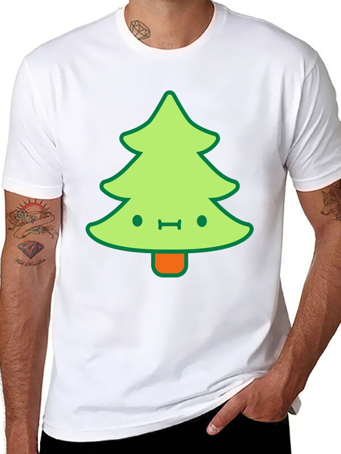 Kawaii Christmas Tree Graphic Tee