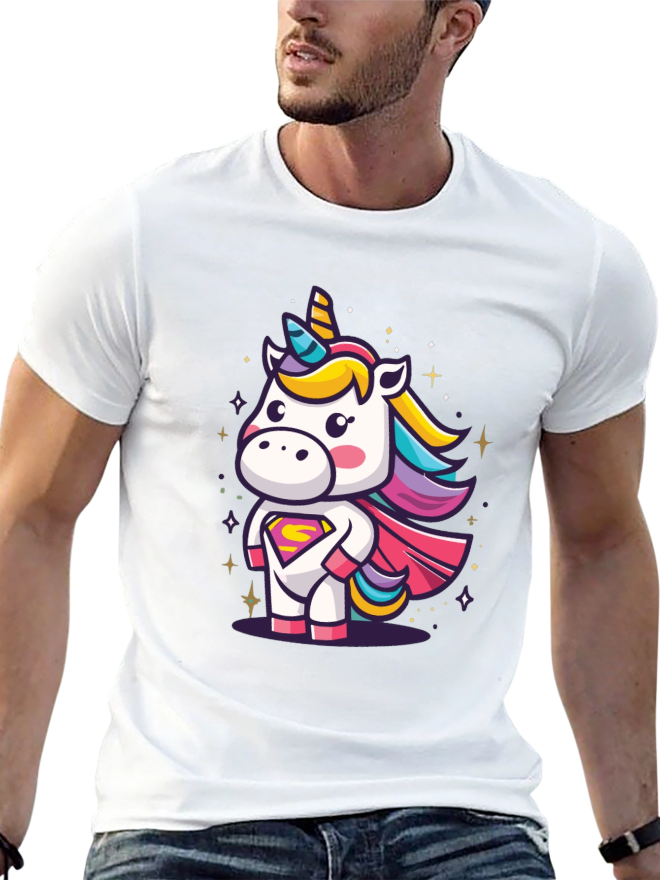 Unicorn Superhero Graphic T-Shirt