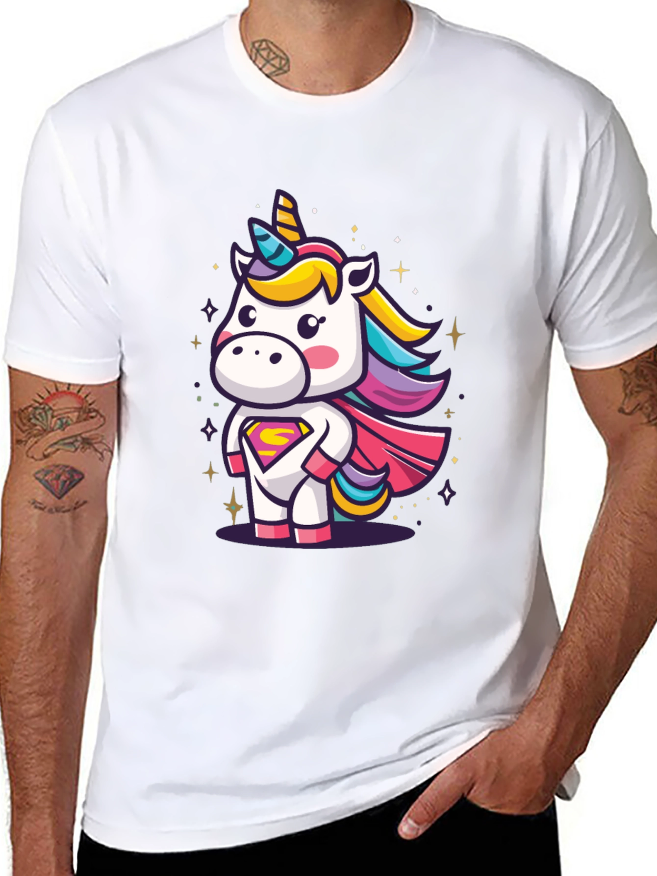 Unicorn Superhero Graphic T-Shirt