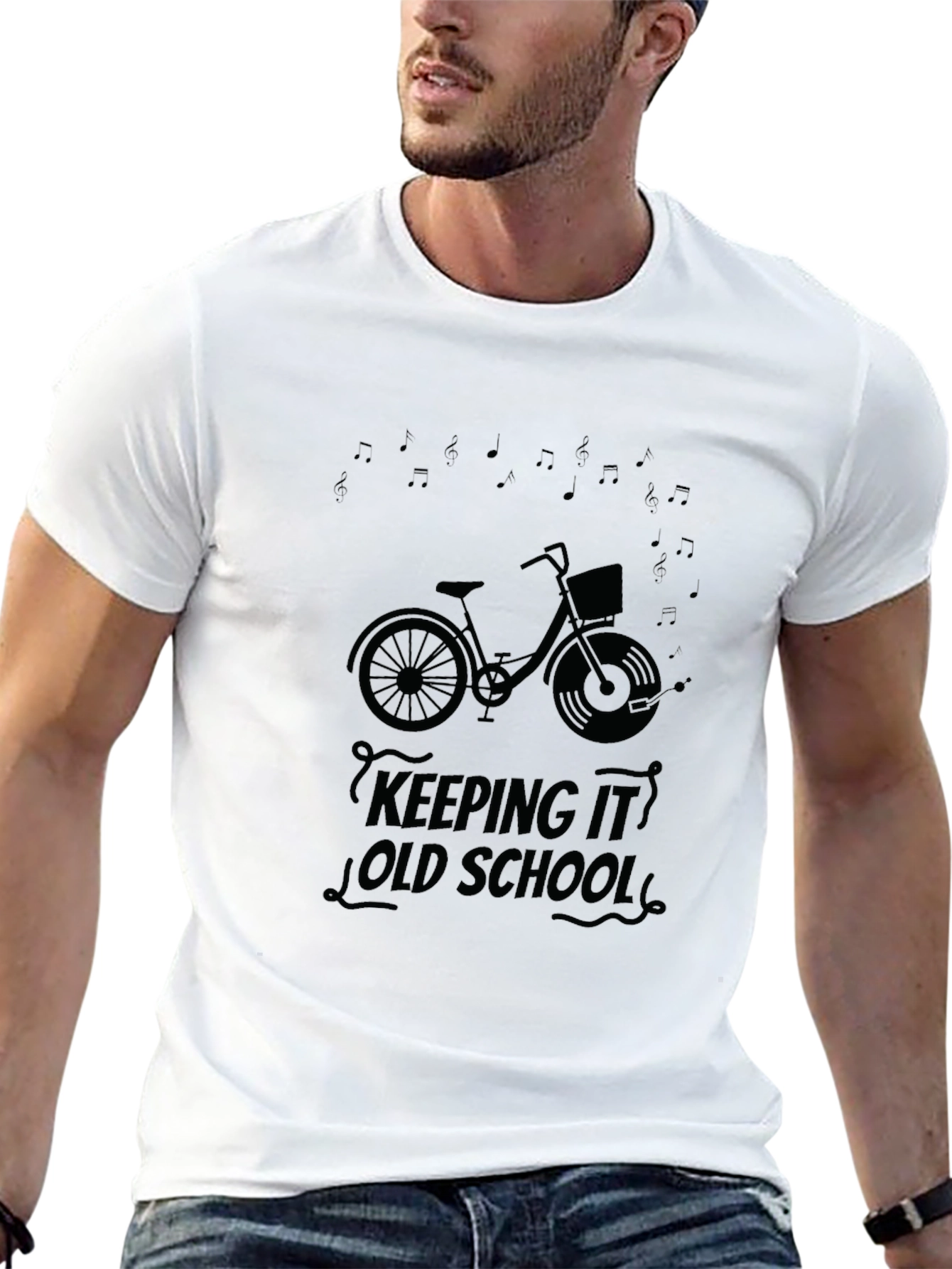 Keeping it Old School Bicycle Graphic T-Shirt