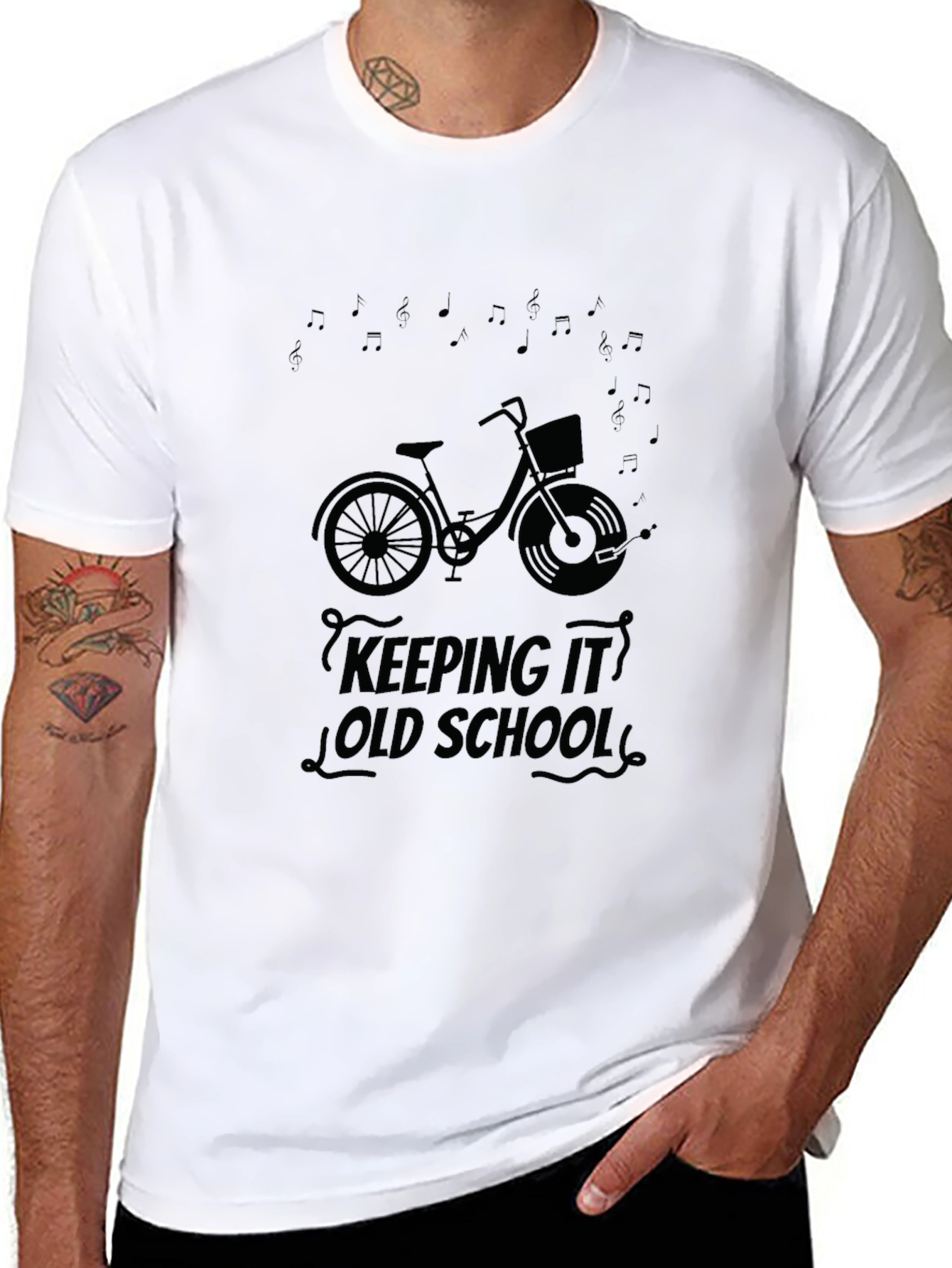 Keeping it Old School Bicycle Graphic T-Shirt