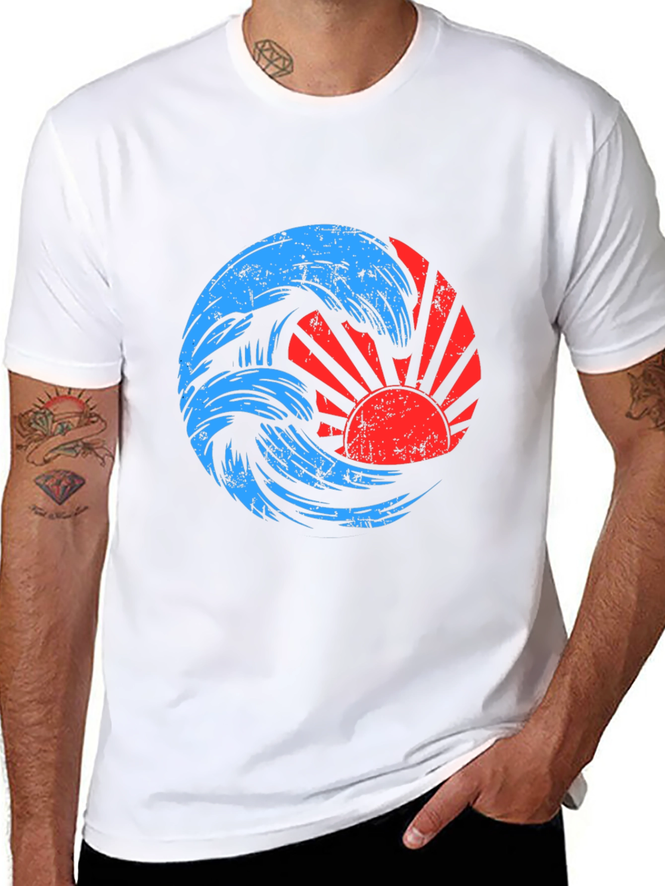 Retro Wave and Sun Graphic Tee