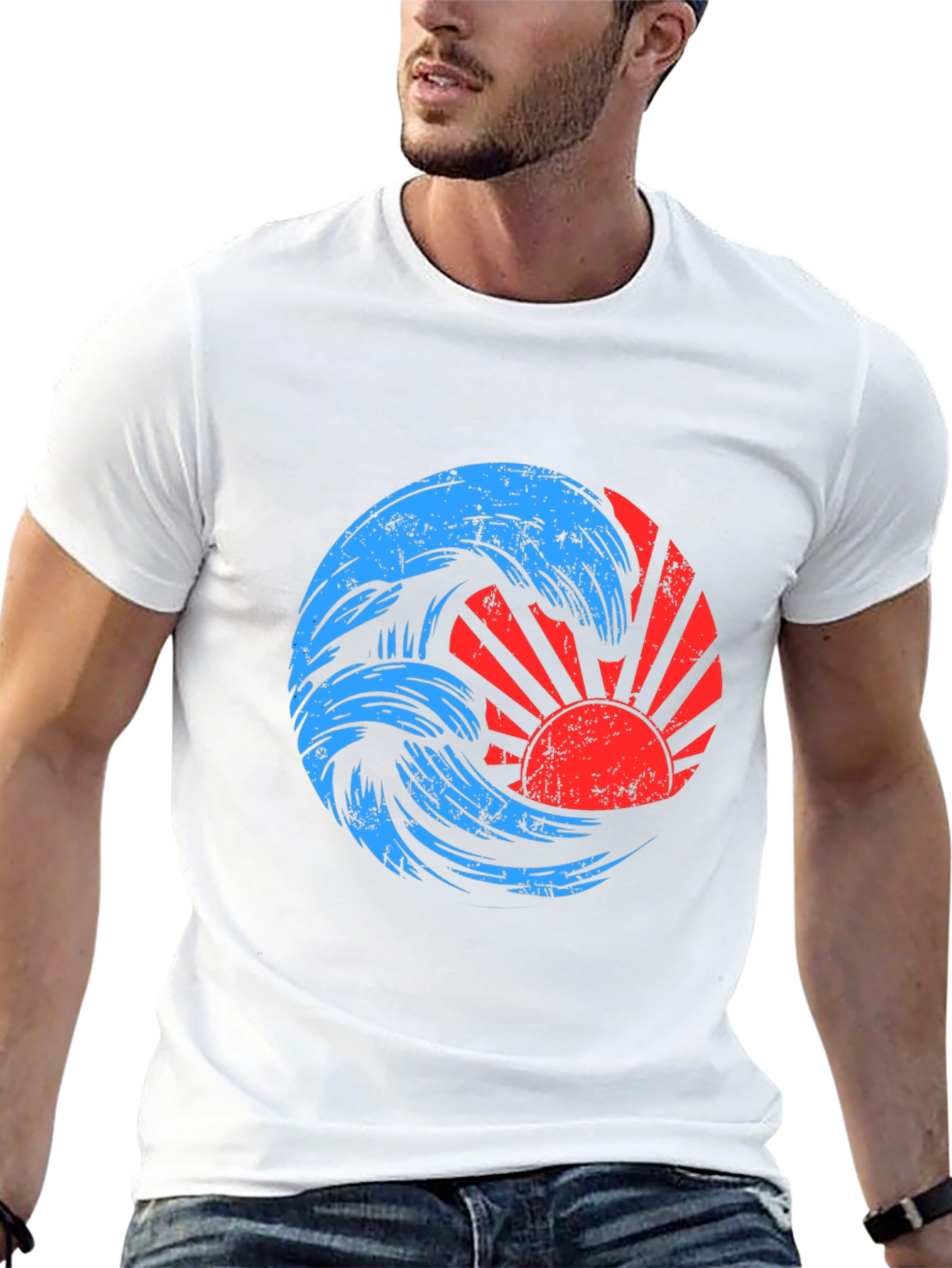 Retro Wave and Sun Graphic Tee