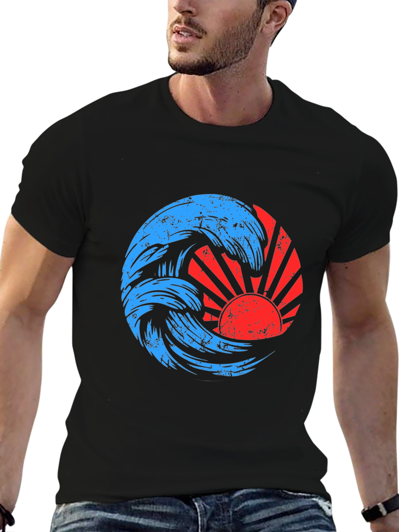 Retro Wave and Sun Graphic Tee
