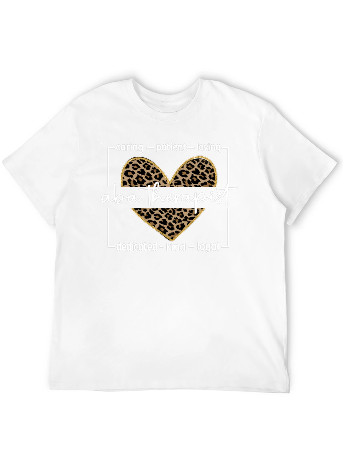 ABA Therapist Leopard Heart Graphic Tee