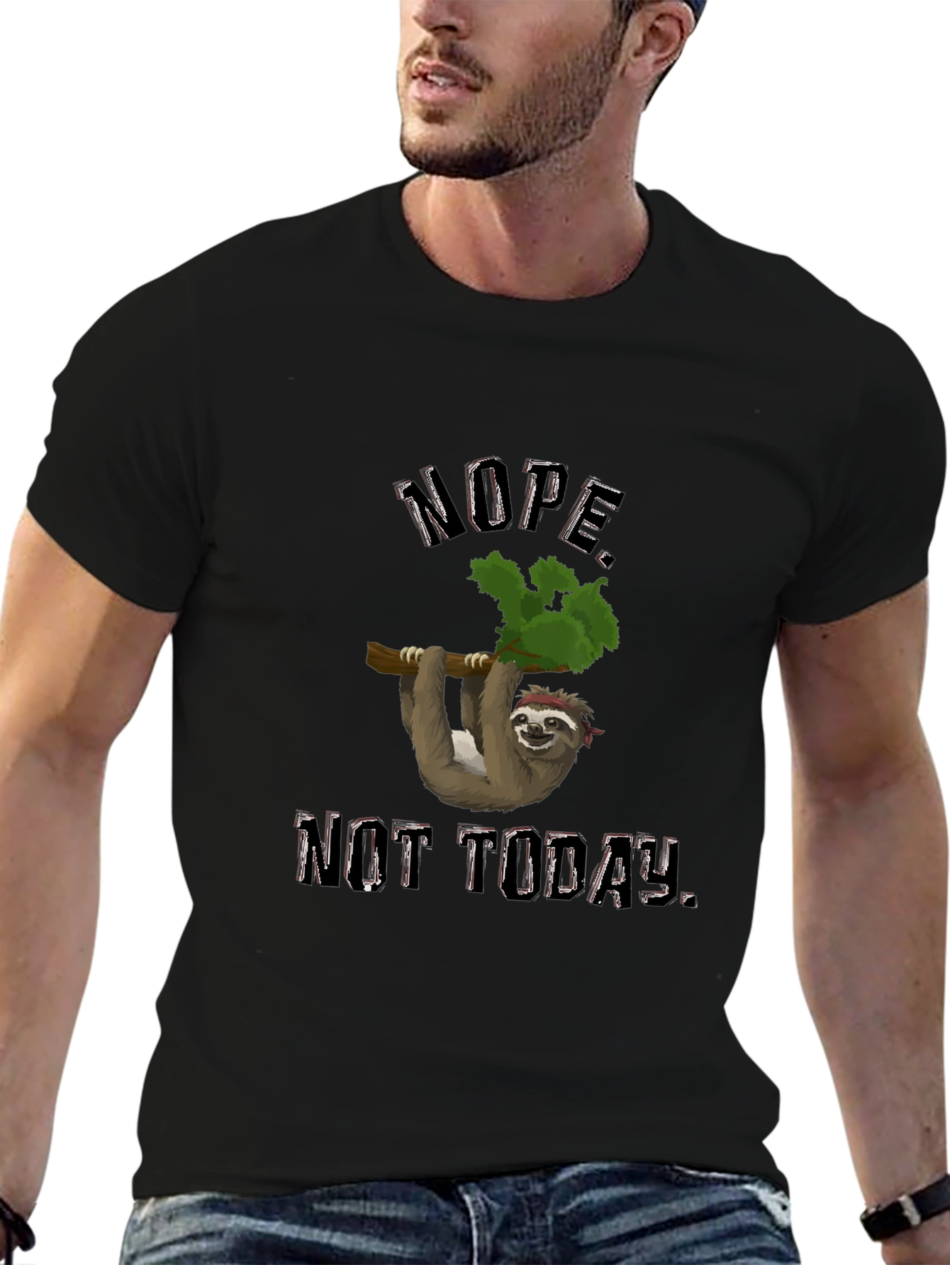 Nope Not Today Sloth Graphic T-Shirt