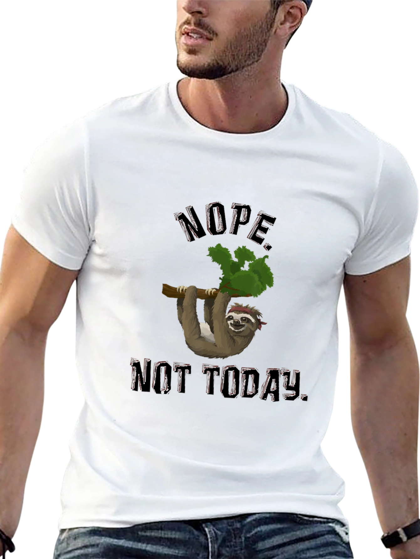 Nope Not Today Sloth Graphic T-Shirt