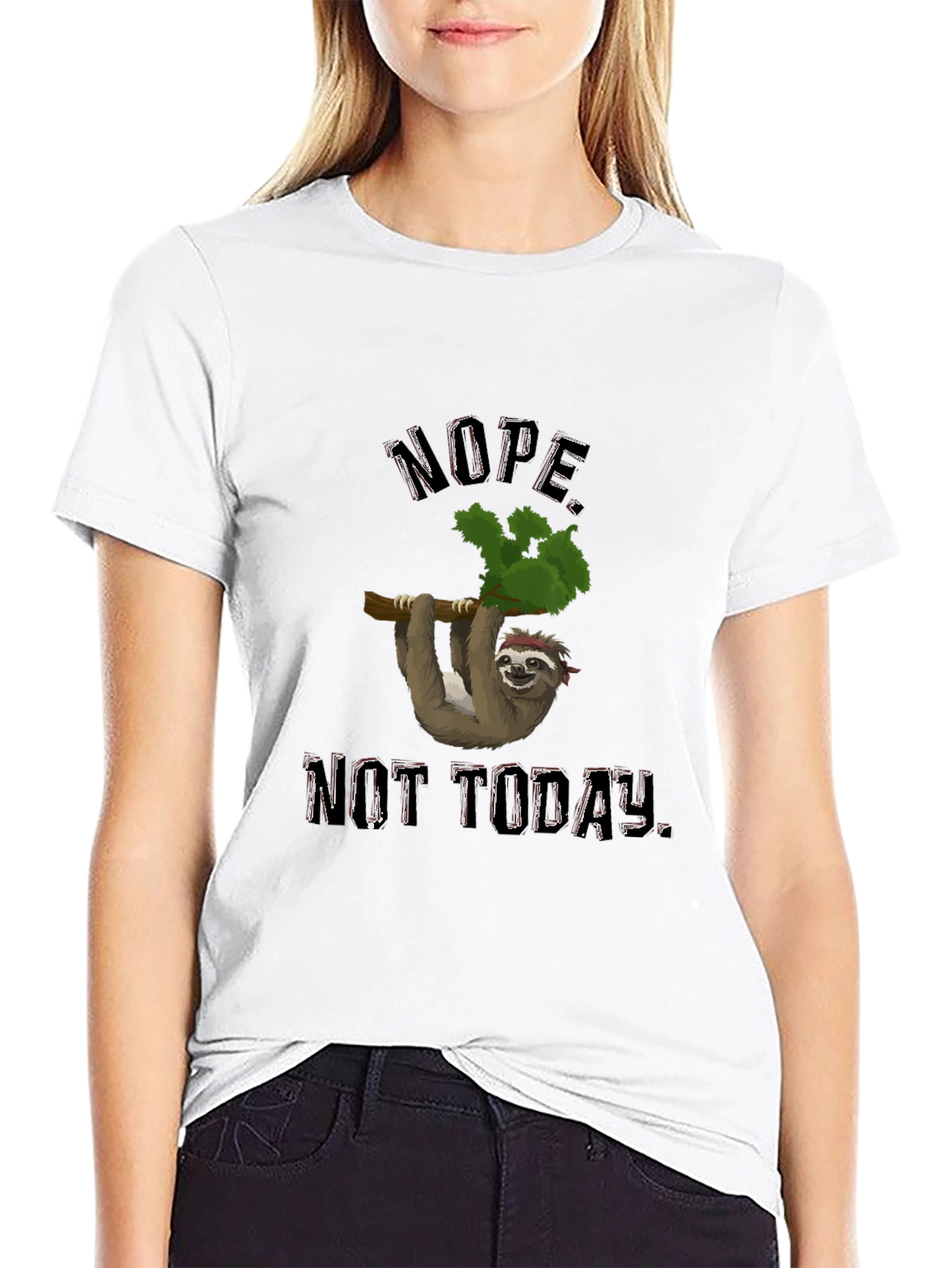 Nope Not Today Sloth Graphic T-Shirt
