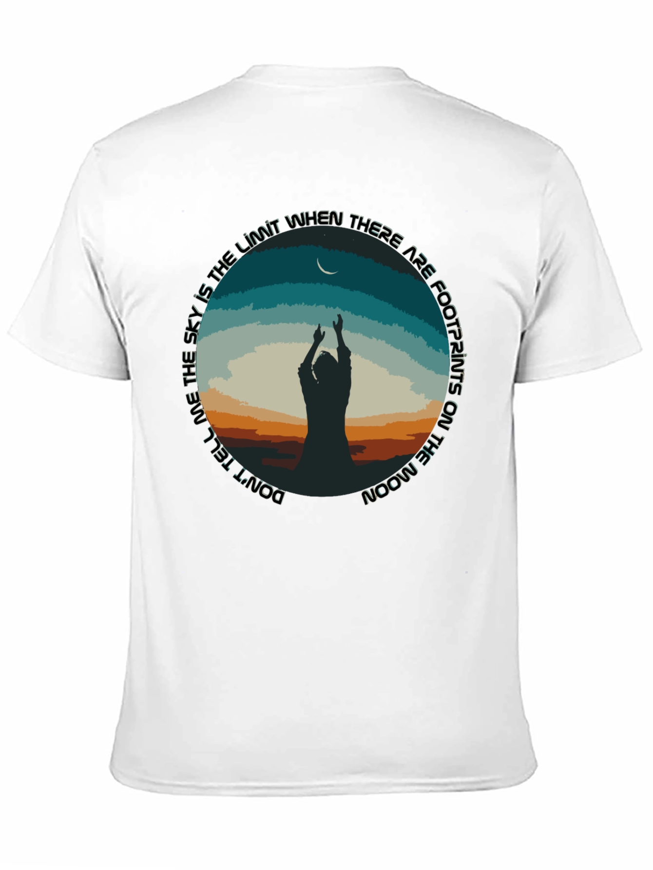 Moon Footprints Graphic Tee - Black Unisex T-Shirt