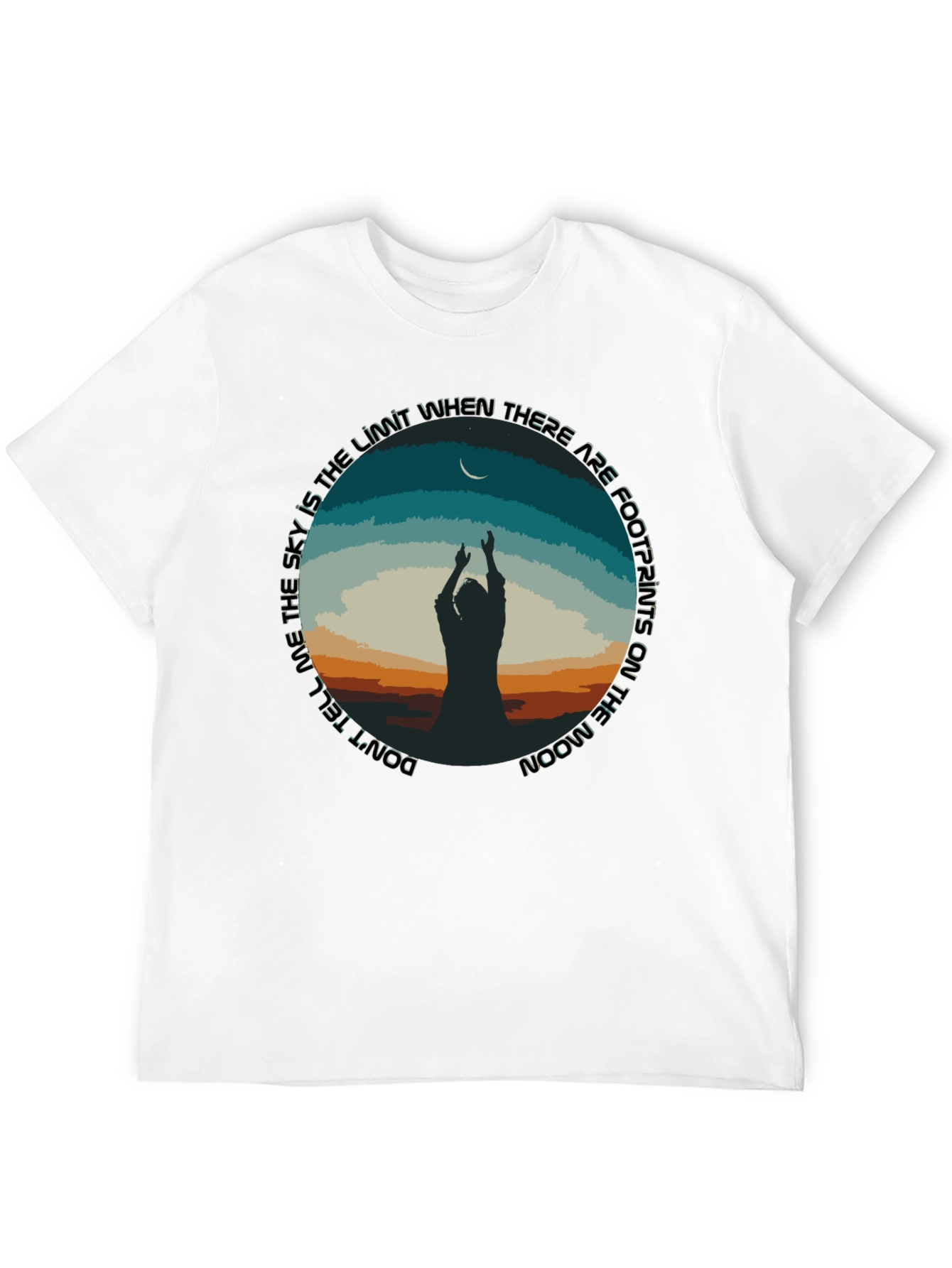 Moon Footprints Graphic Tee - Black Unisex T-Shirt