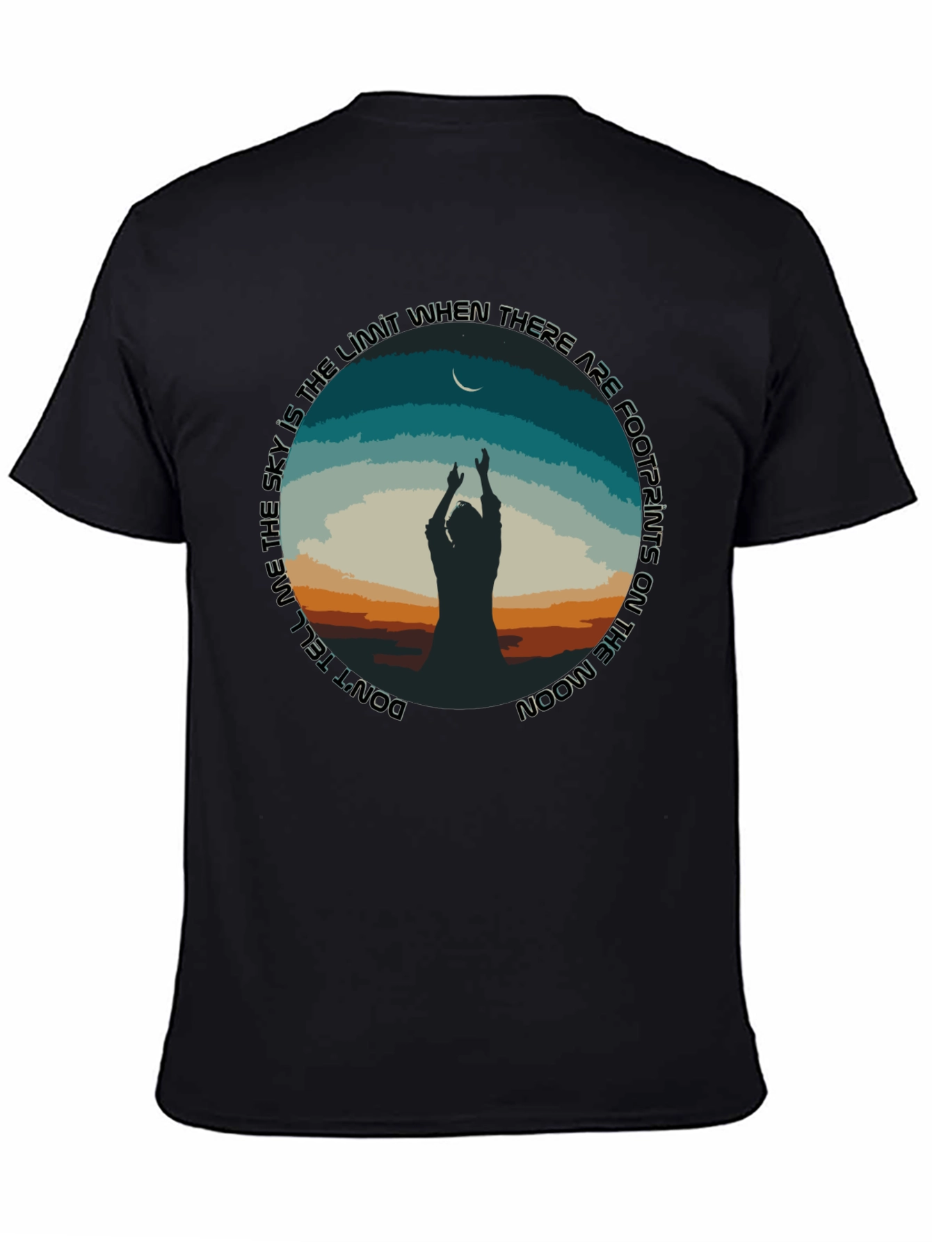 Moon Footprints Graphic Tee - Black Unisex T-Shirt