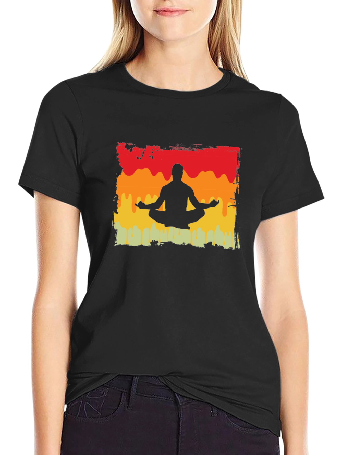 Yoga Silhouette T-Shirt - Meditative Design