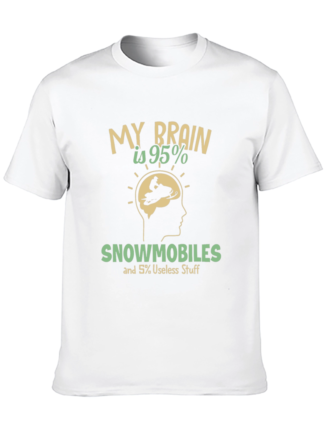 Funny Snowmobile T-Shirt - Brain is 95% Snowmobiles
