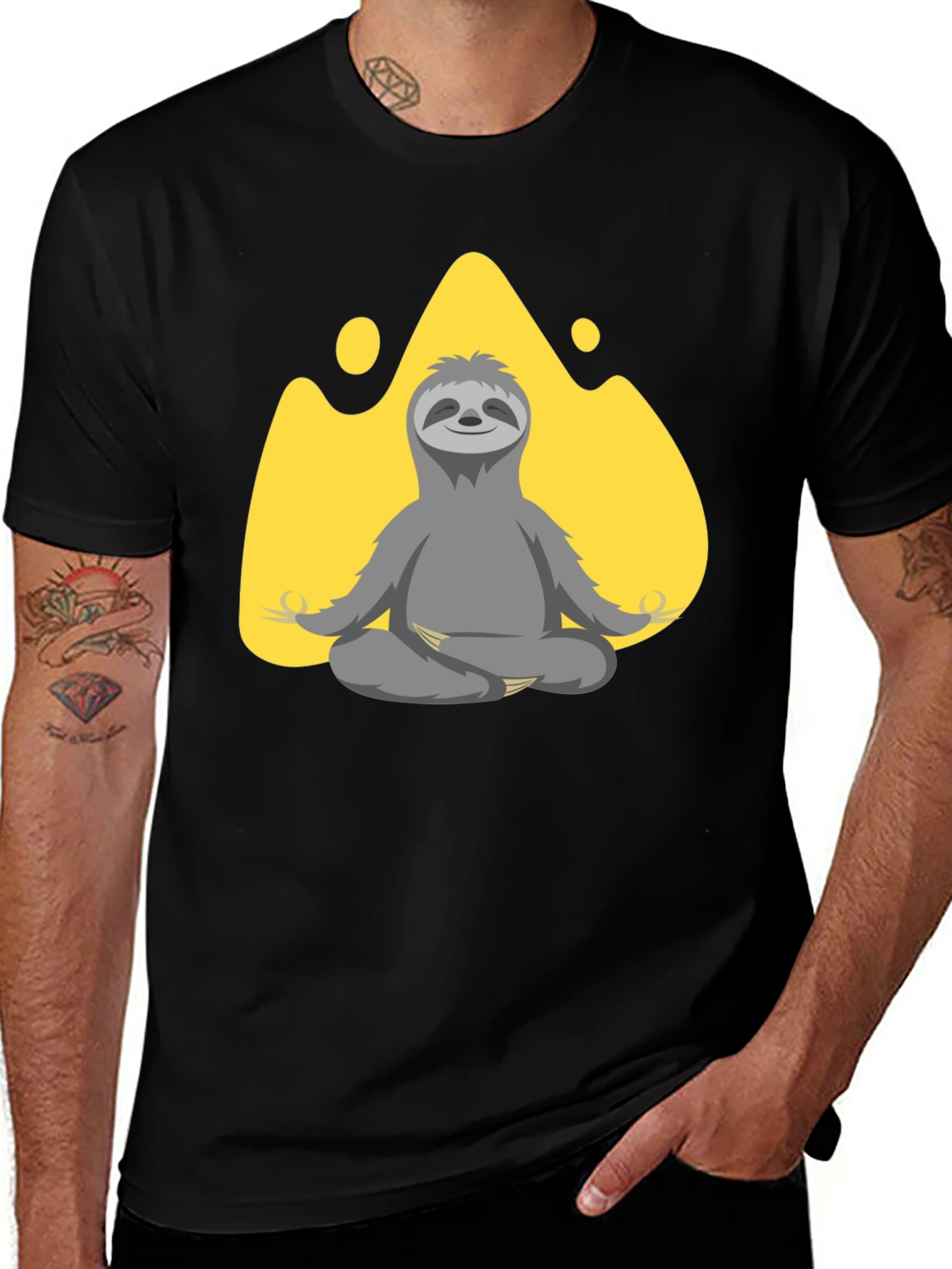 Meditating Sloth Graphic T-Shirt