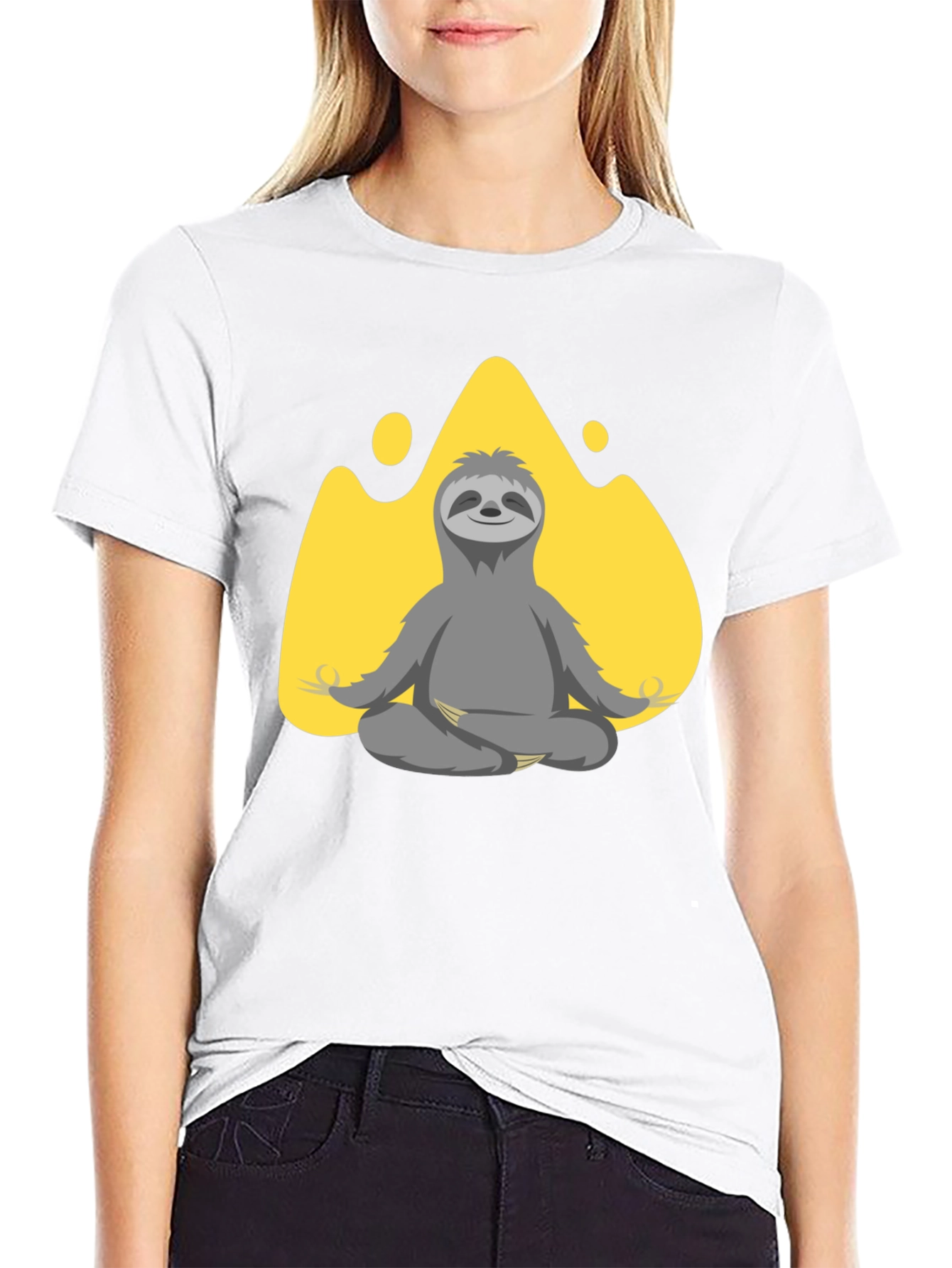 Meditating Sloth Graphic T-Shirt