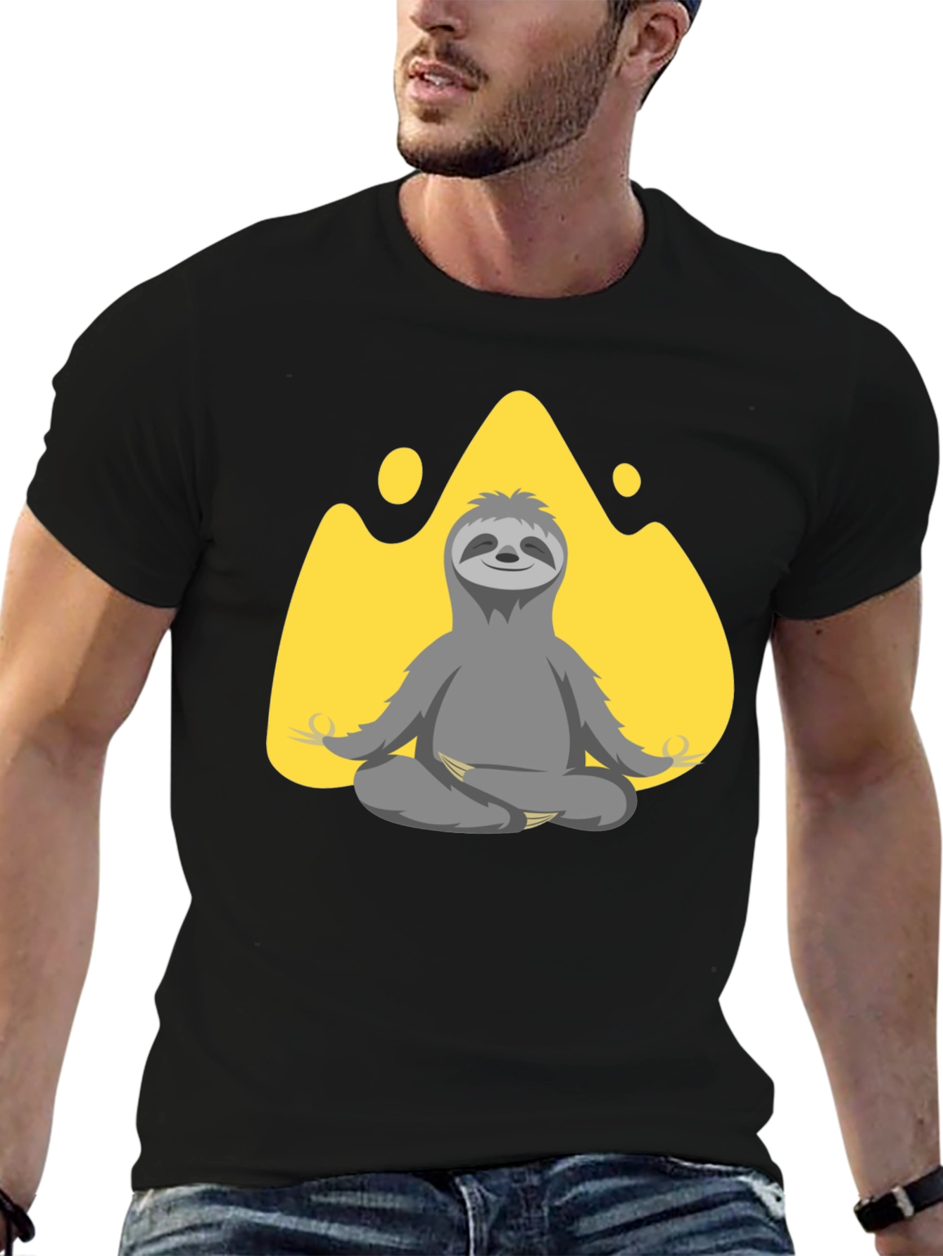 Meditating Sloth Graphic T-Shirt
