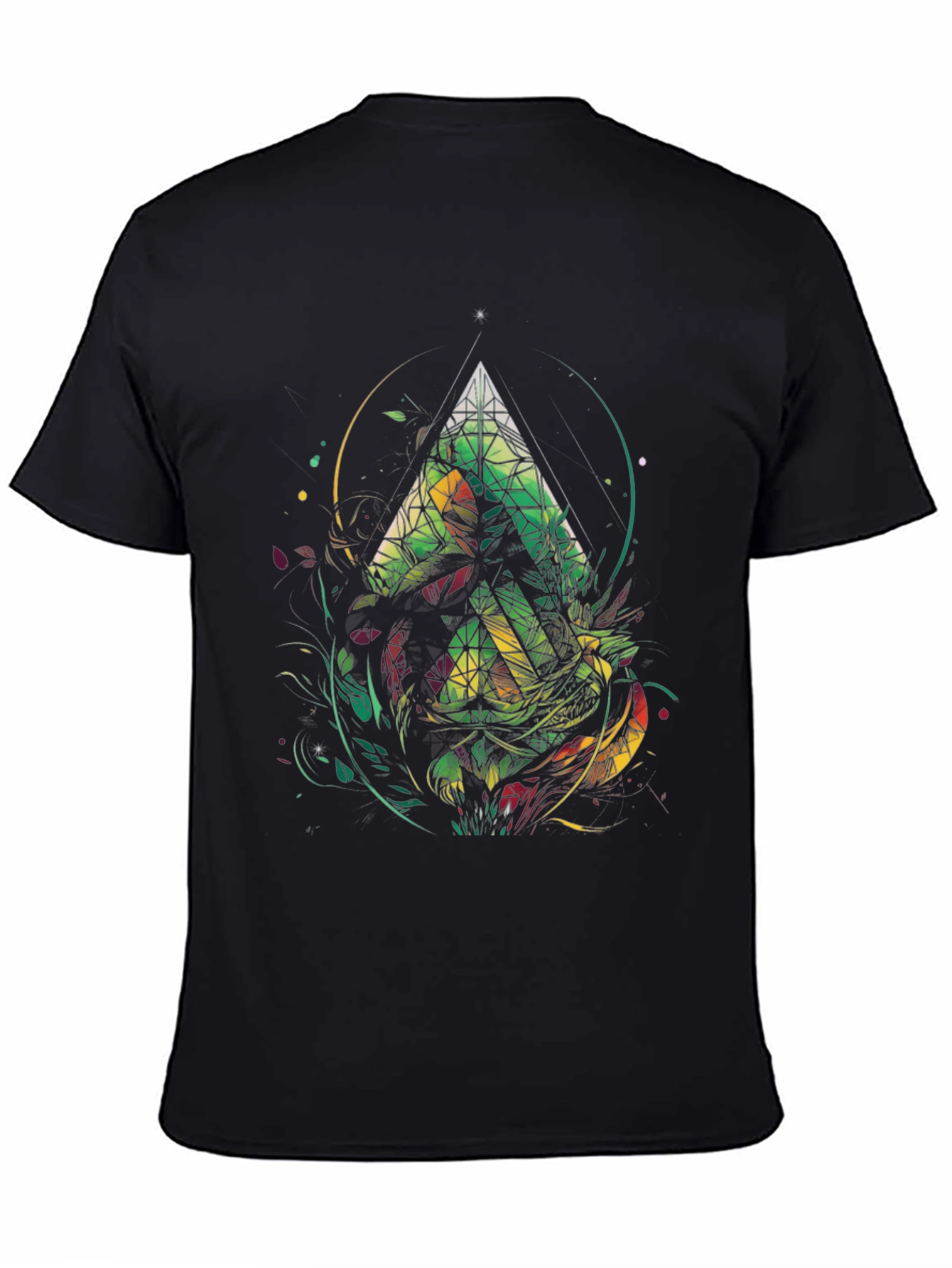 Abstract Geometric Triangle Graphic Tee - Mens Black