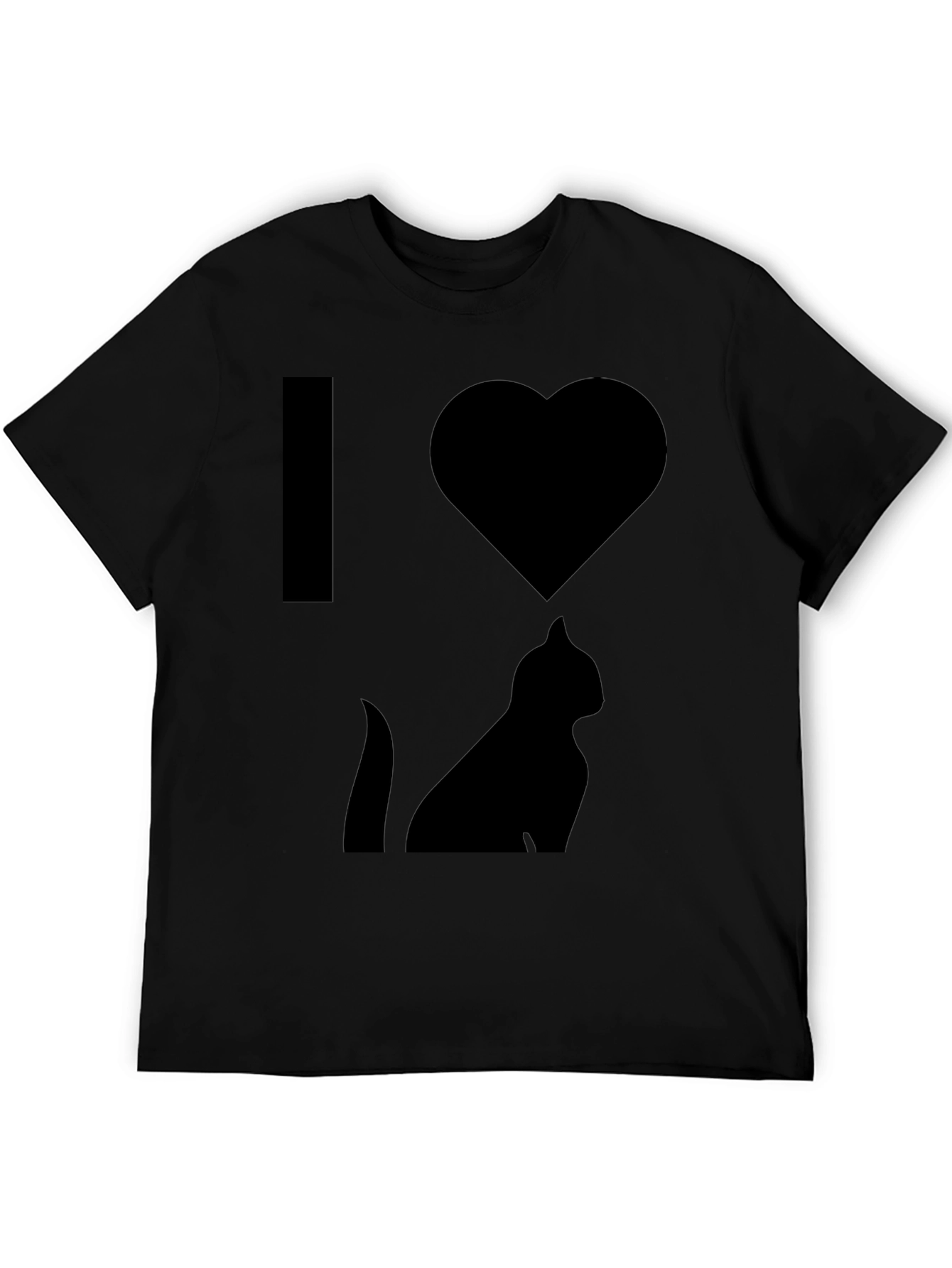 I Heart Cats T-Shirt - Black Graphic Print