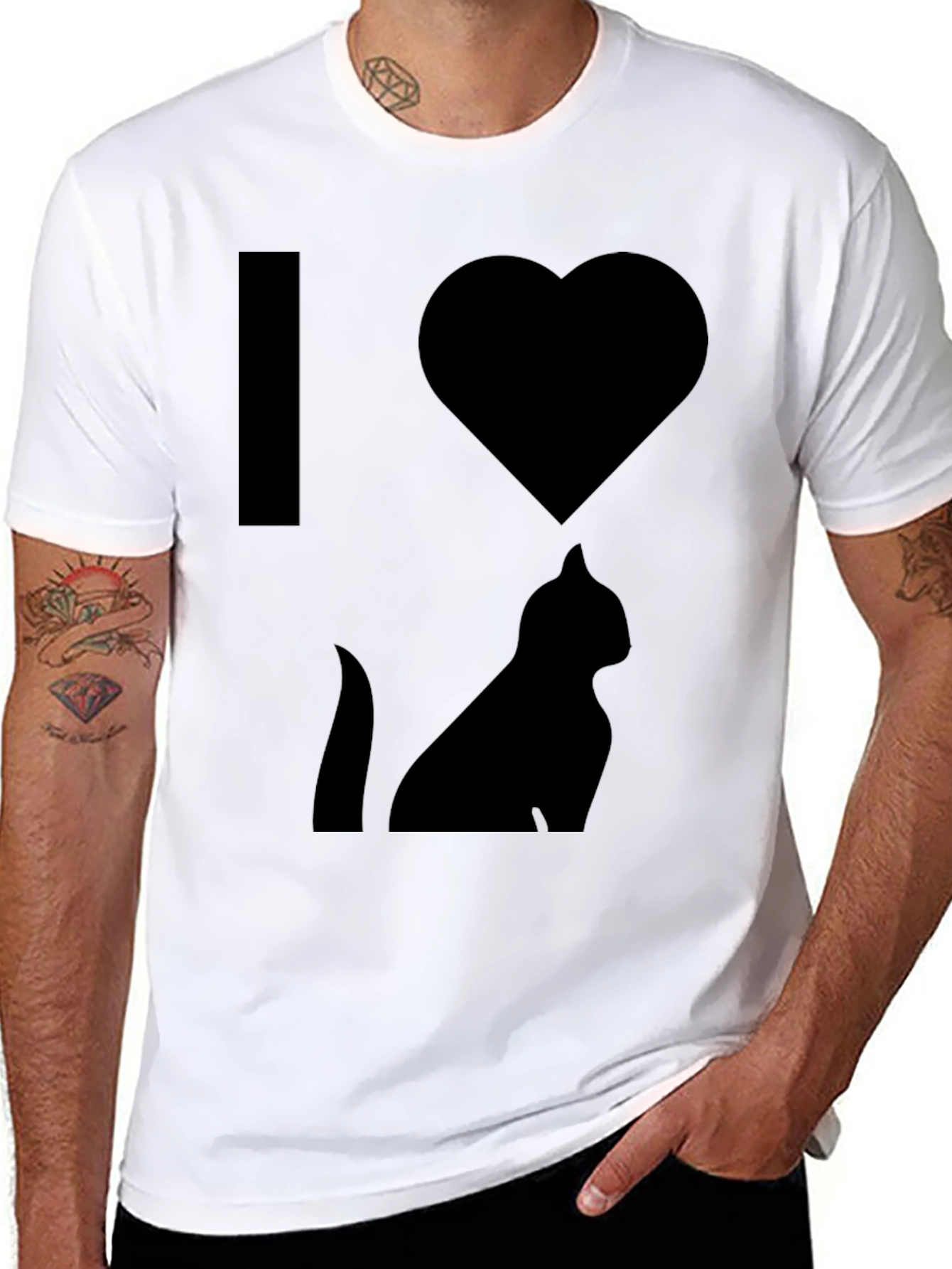 I Heart Cats T-Shirt - Black Graphic Print