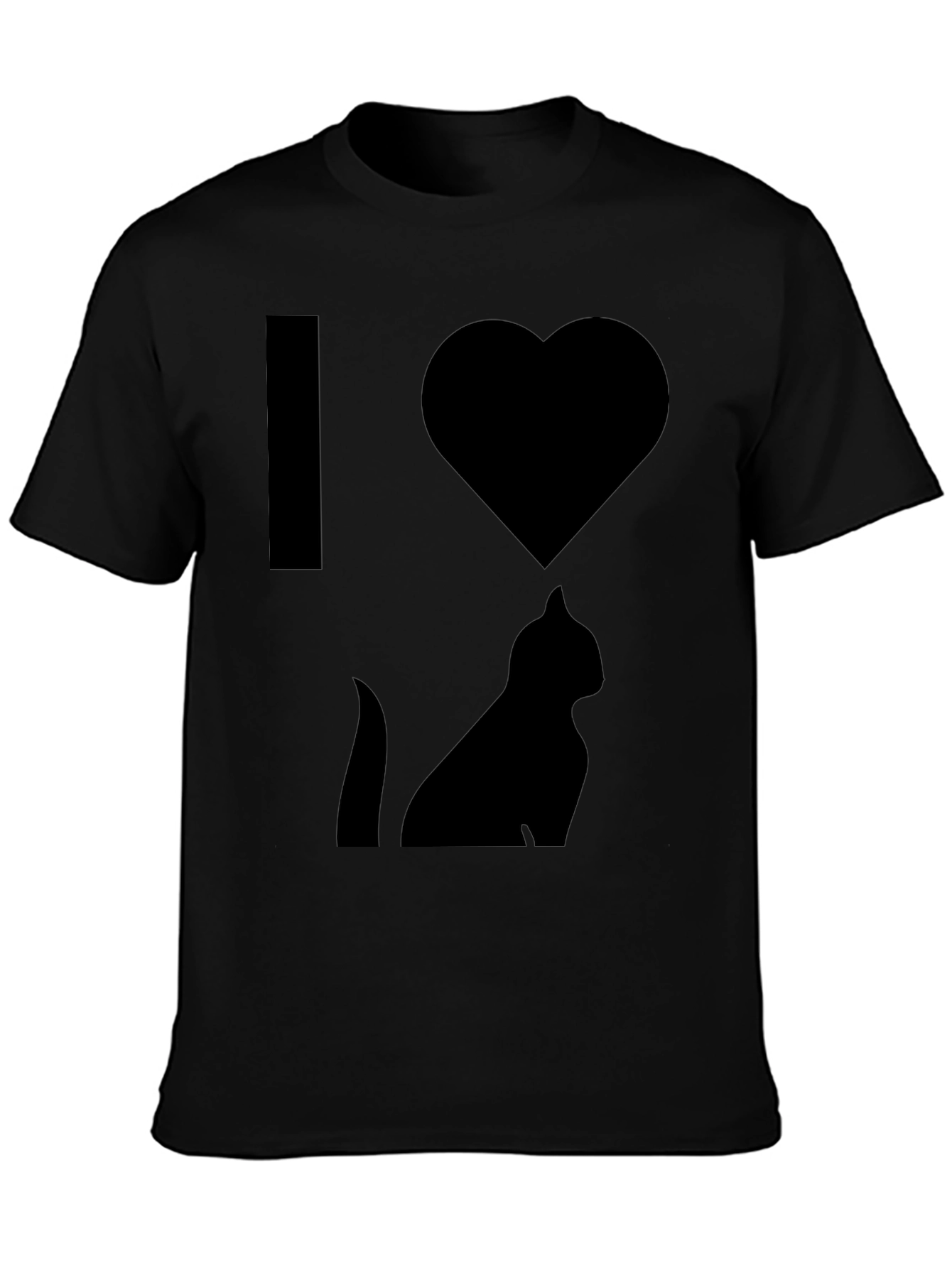 I Heart Cats T-Shirt - Black Graphic Print
