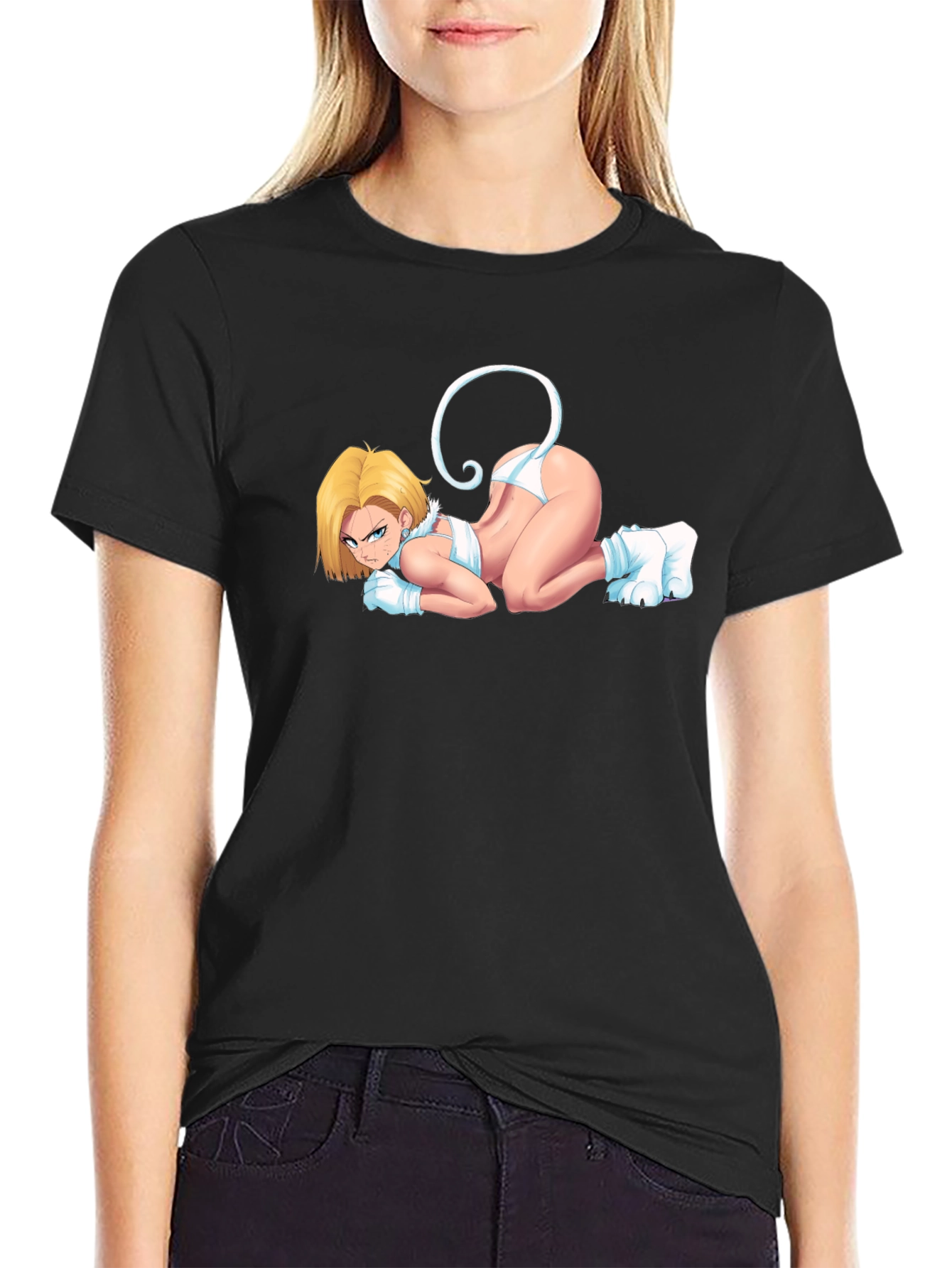 Android 18 Cosplay Black T-Shirt