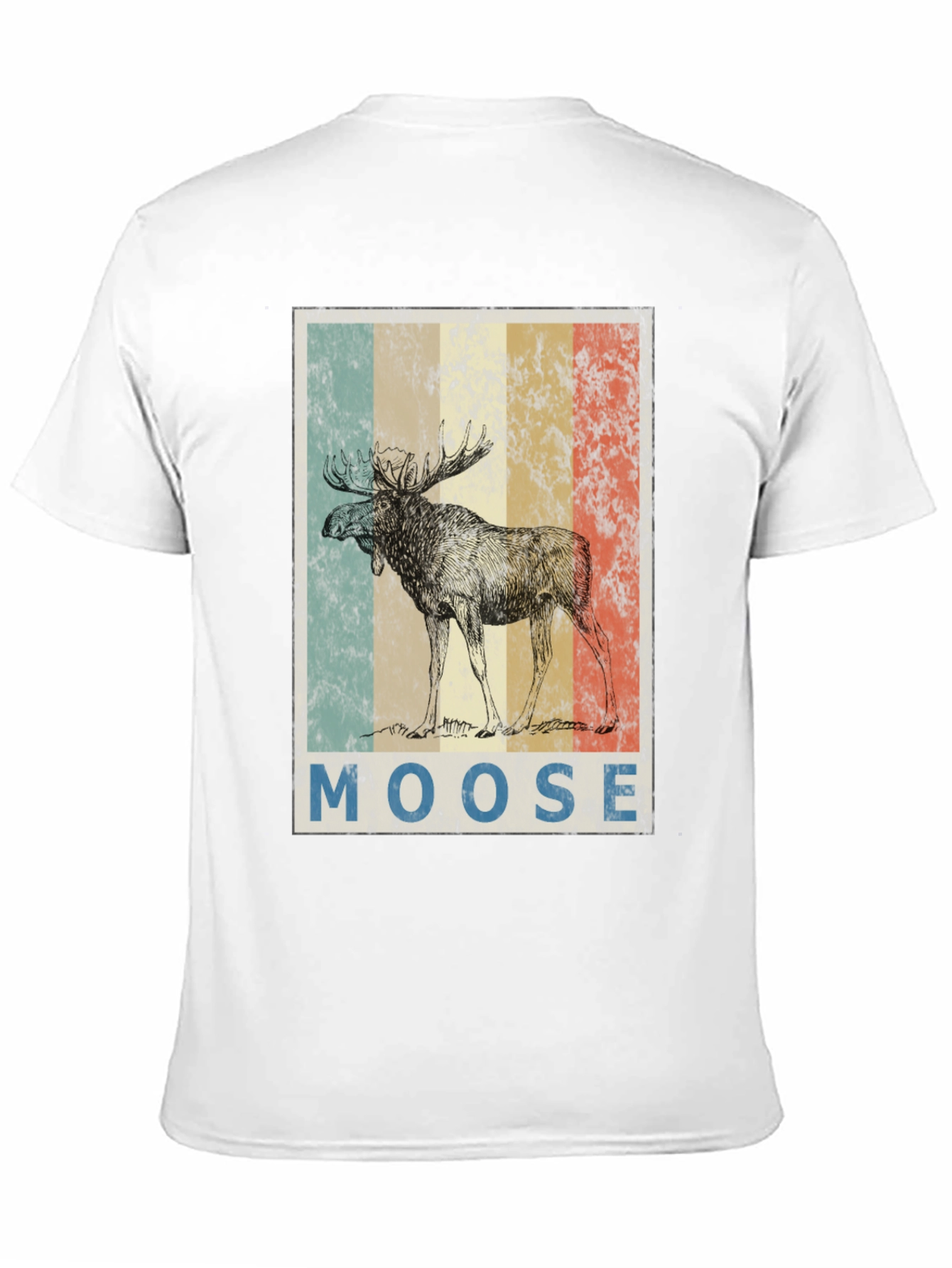 Retro Moose Graphic T-Shirt - Mens Black Tee