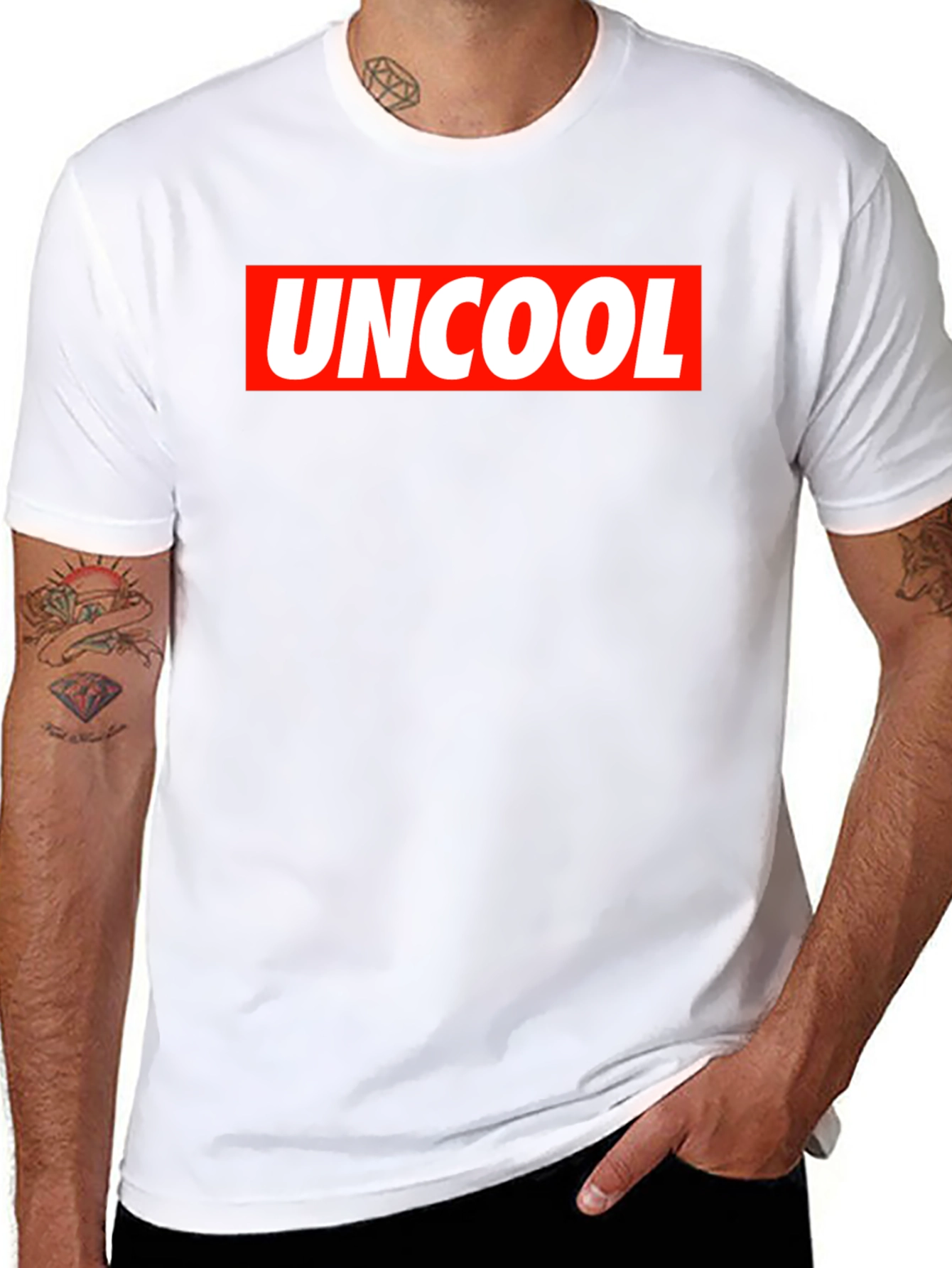 Uncool Graphic Tee - Black Short Sleeve T-Shirt