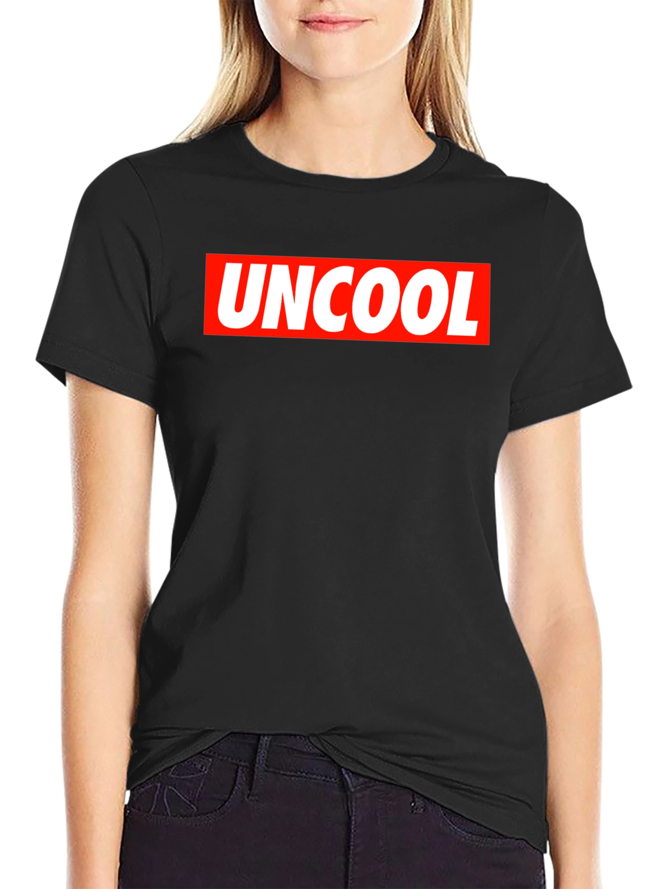 Uncool Graphic Tee - Black Short Sleeve T-Shirt