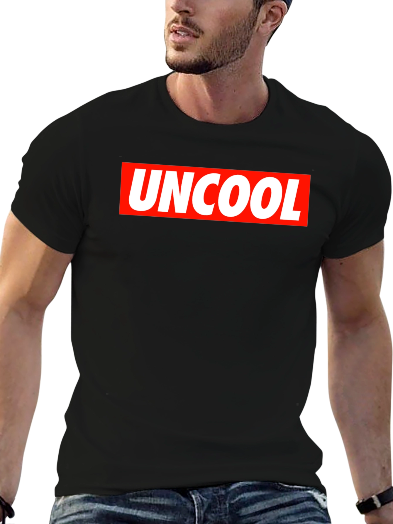 Uncool Graphic Tee - Black Short Sleeve T-Shirt