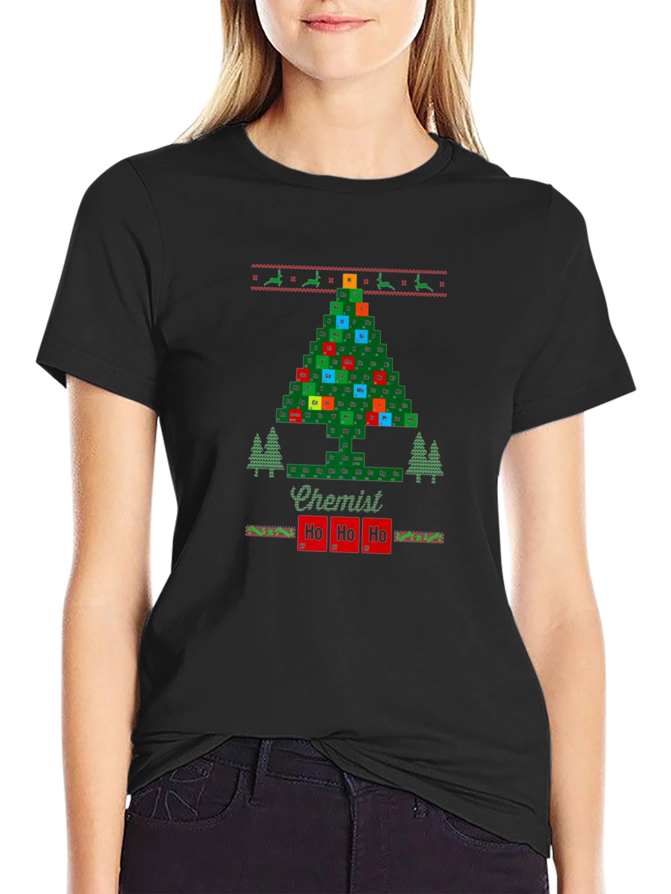Chemist Holiday T-Shirt - Periodic Table Christmas Tree
