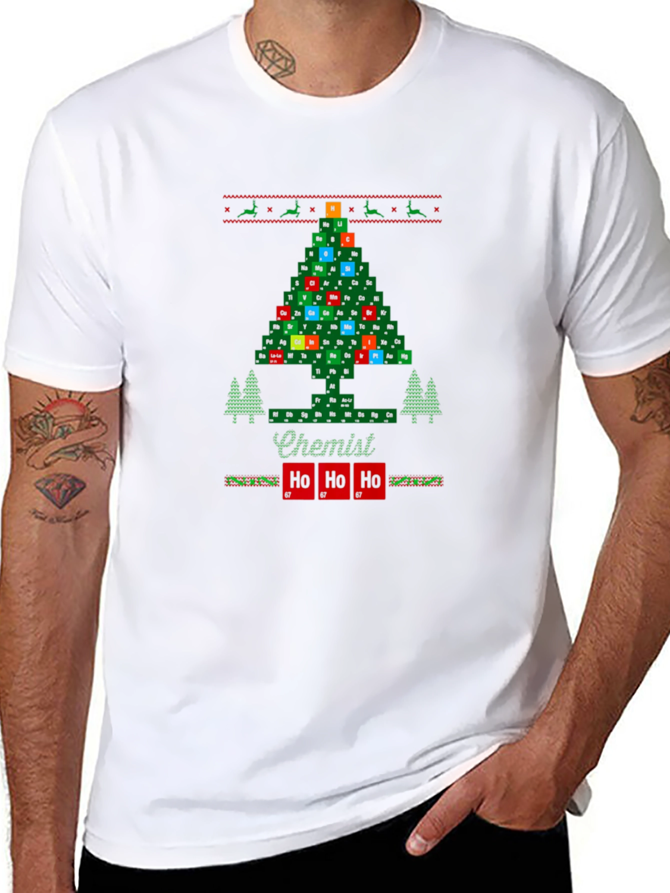 Chemist Holiday T-Shirt - Periodic Table Christmas Tree