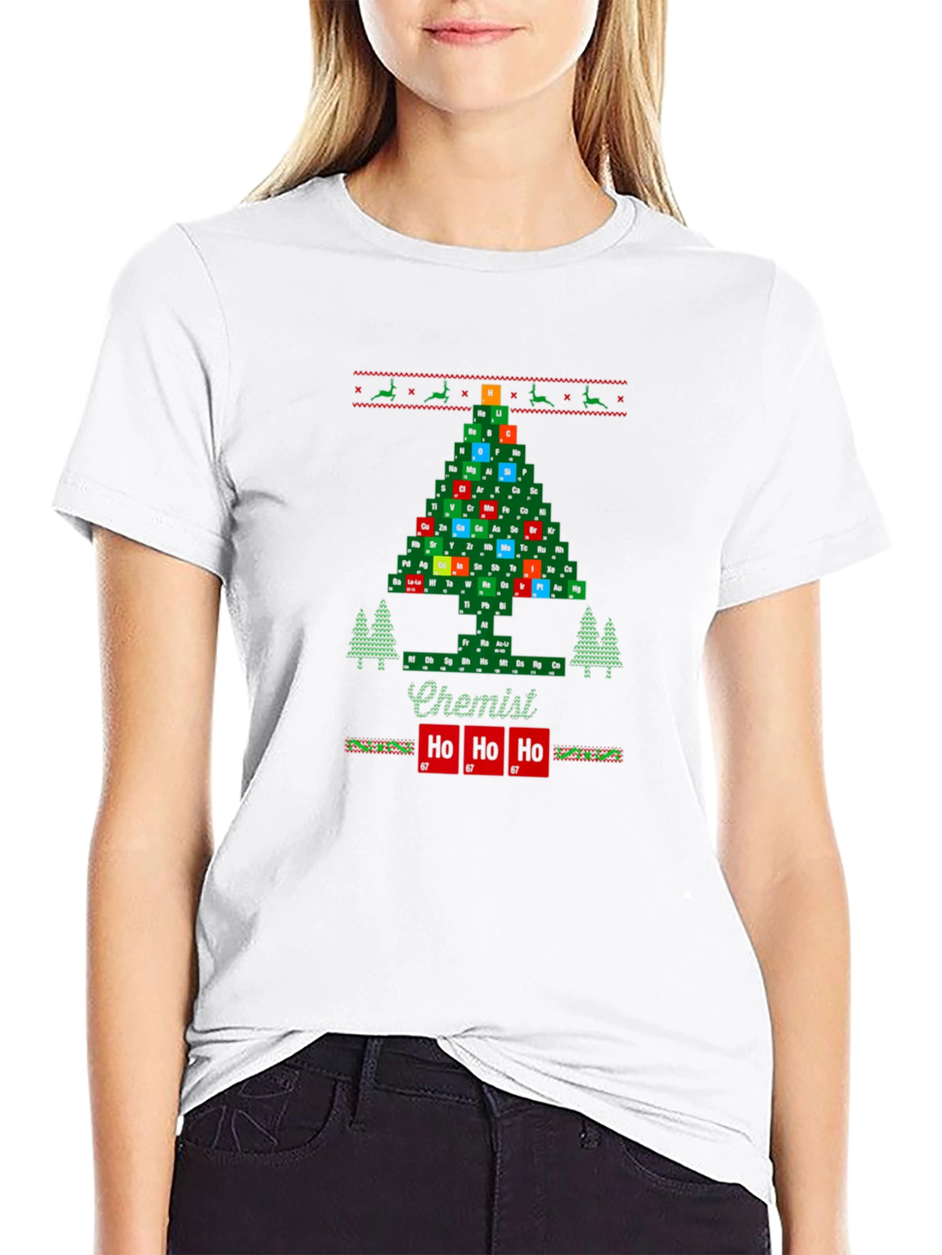 Chemist Holiday T-Shirt - Periodic Table Christmas Tree
