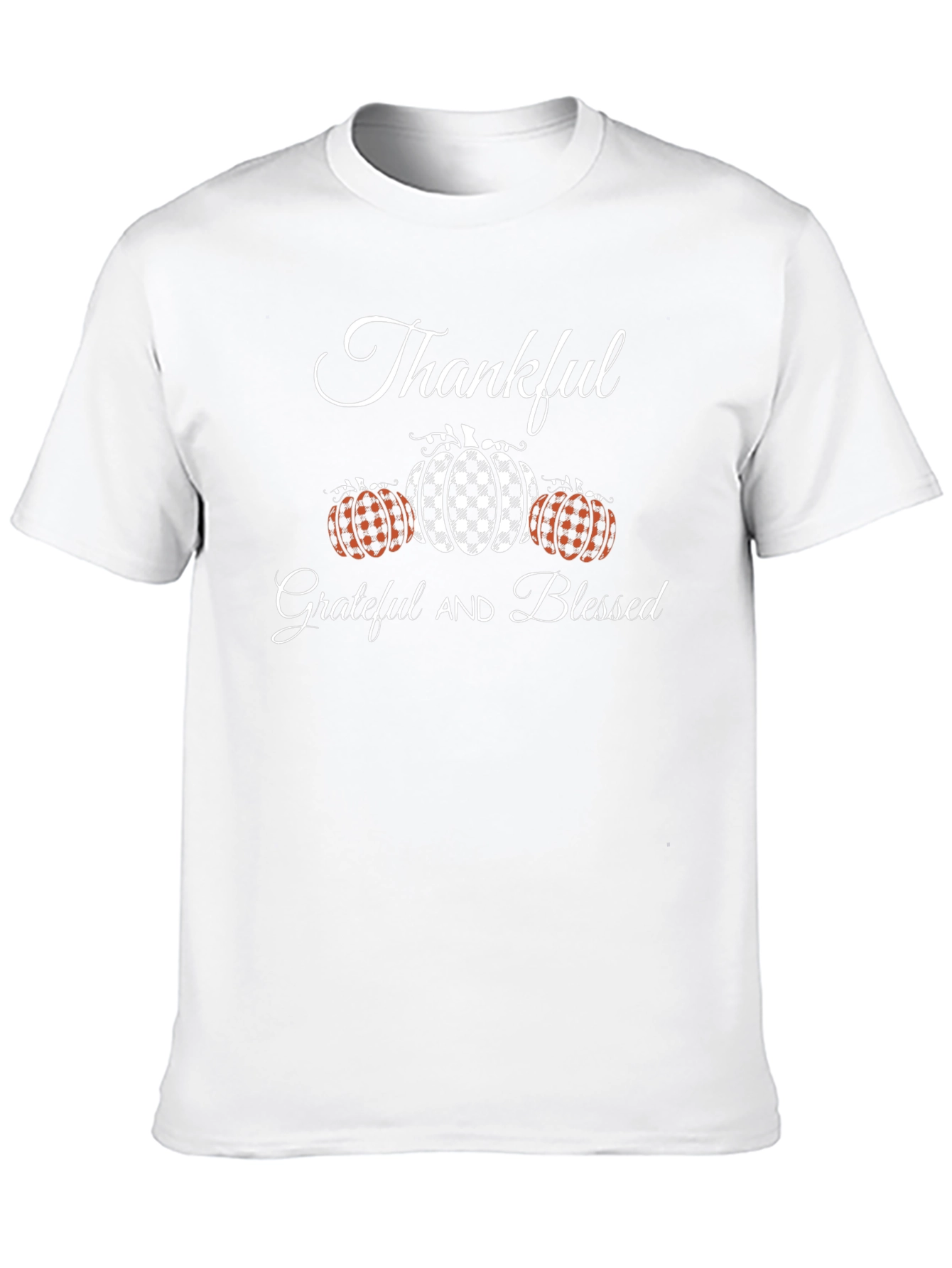 Thankful Grateful Blessed T-Shirt - Pumpkin Design