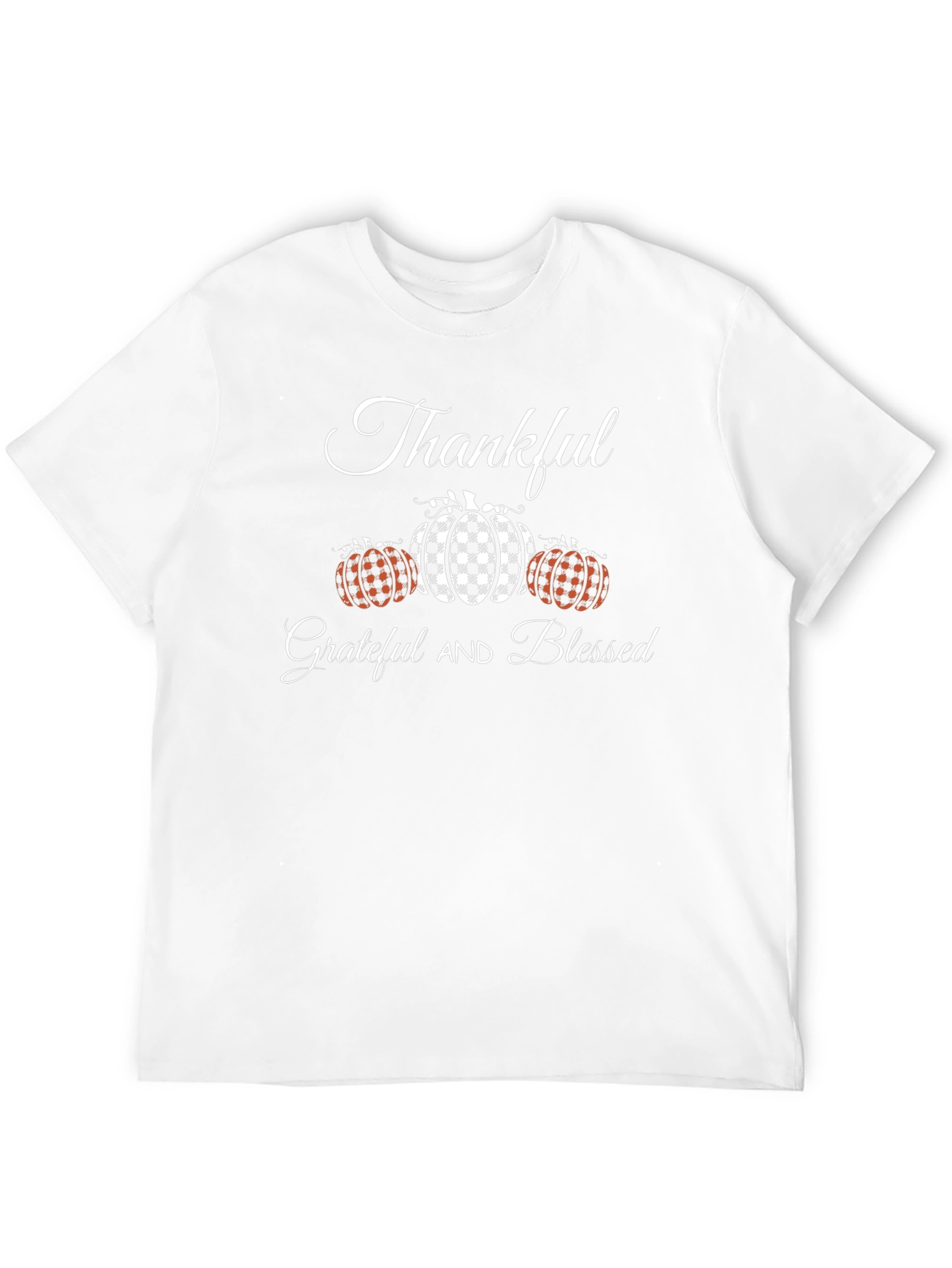 Thankful Grateful Blessed T-Shirt - Pumpkin Design