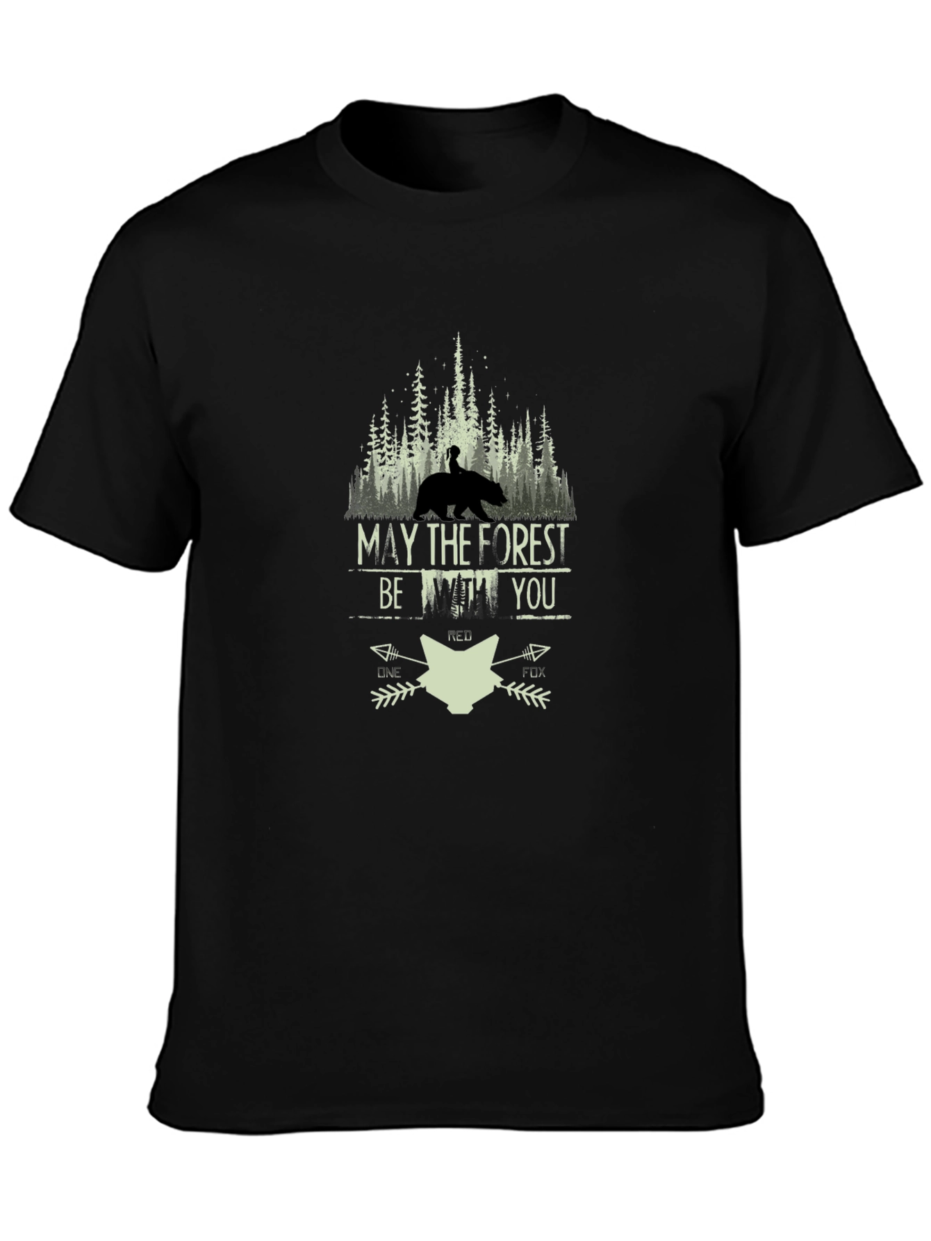 May the Forest Be With You Black T-Shirt