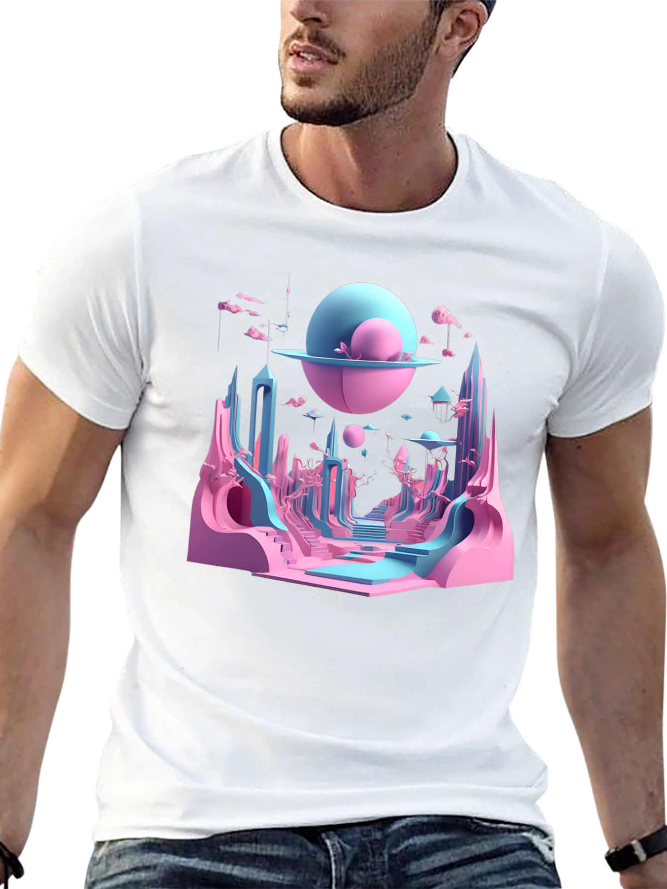 Surrealscape Graphic Print Black T-Shirt